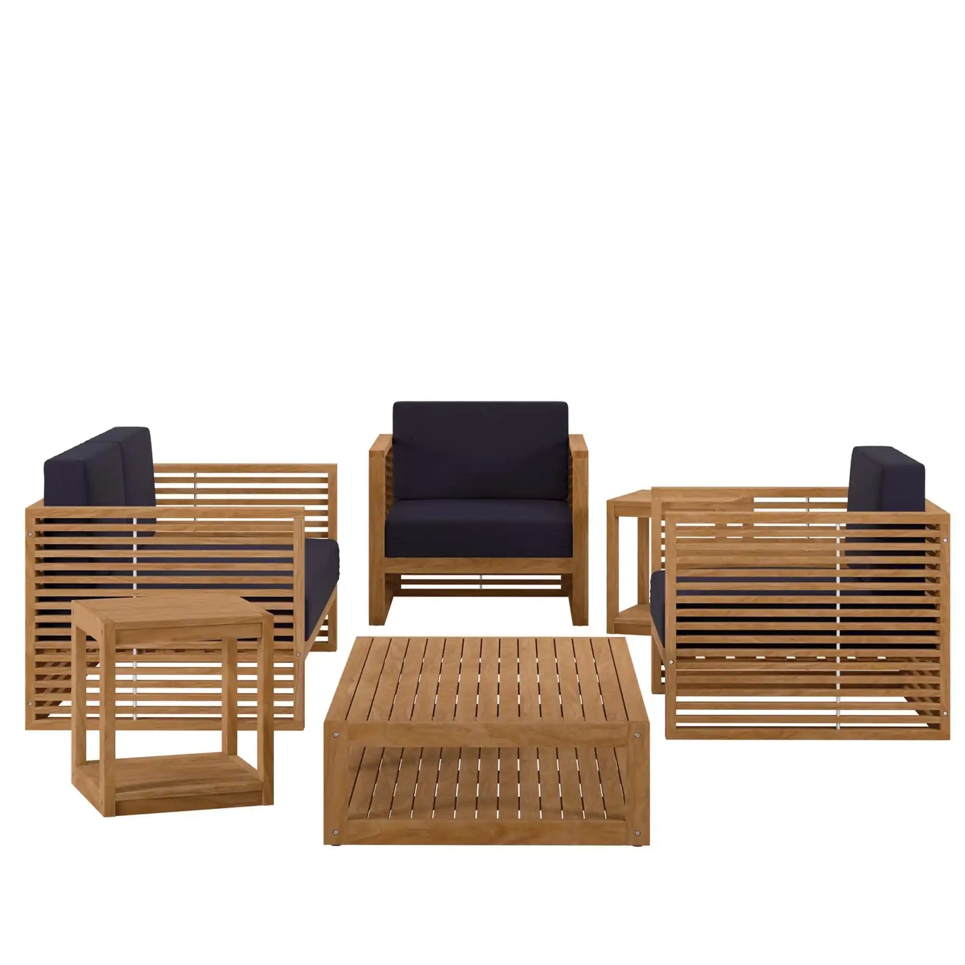 Carlsbad 6-Piece Teak Wood Outdoor Patio Set by Modway - Best Buy Furniture