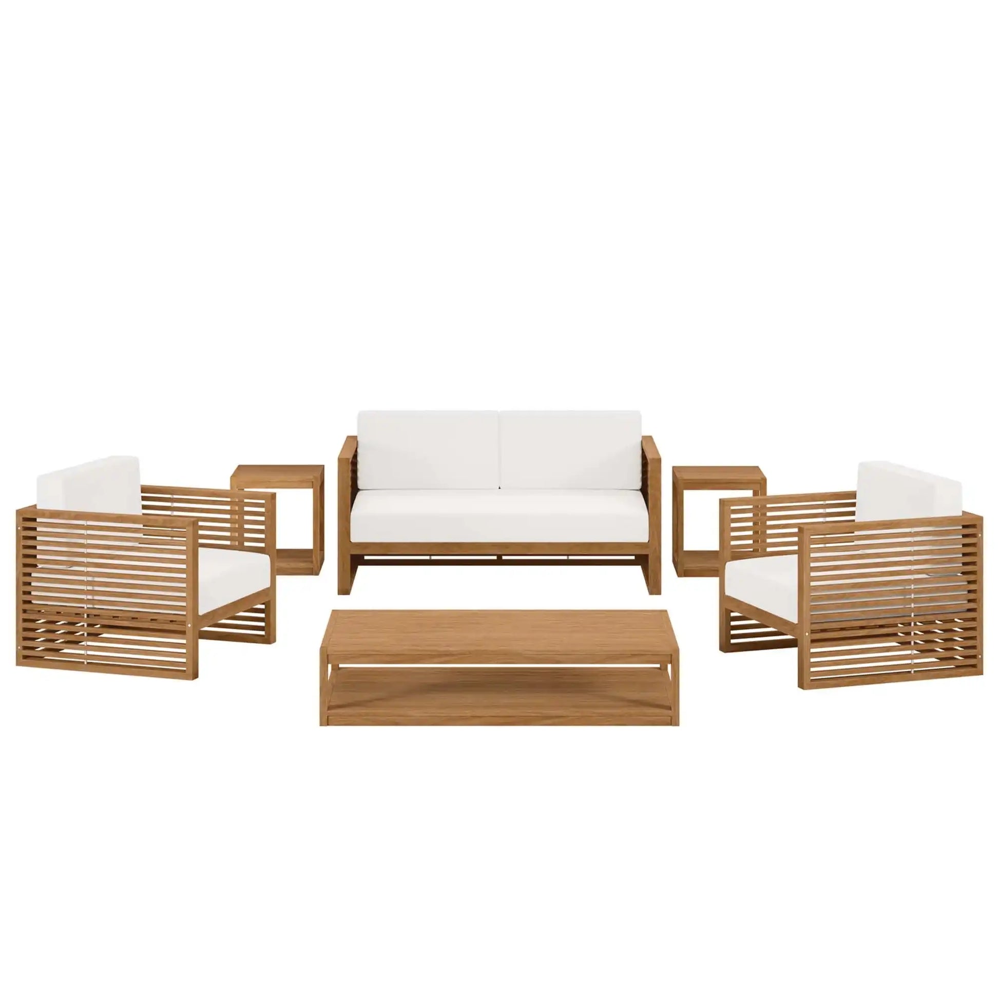 Carlsbad 6-Piece Teak Wood Outdoor Patio Set by Modway - Best Buy Furniture