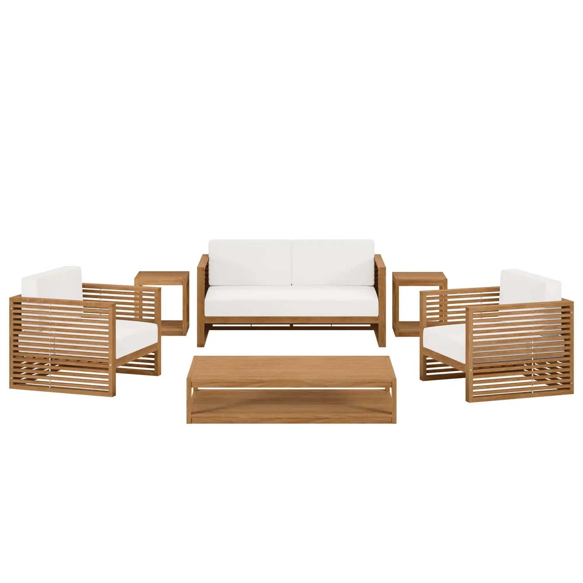 Carlsbad 6-Piece Teak Wood Outdoor Patio Set by Modway - Best Buy Furniture