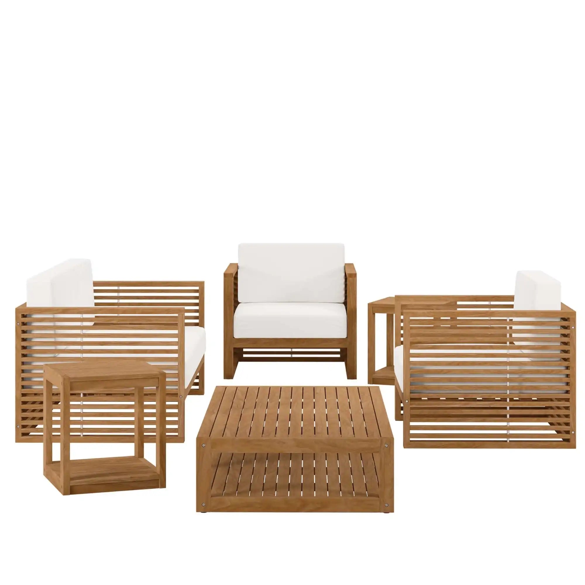 Carlsbad 6-Piece Teak Wood Outdoor Patio Set by Modway - Best Buy Furniture