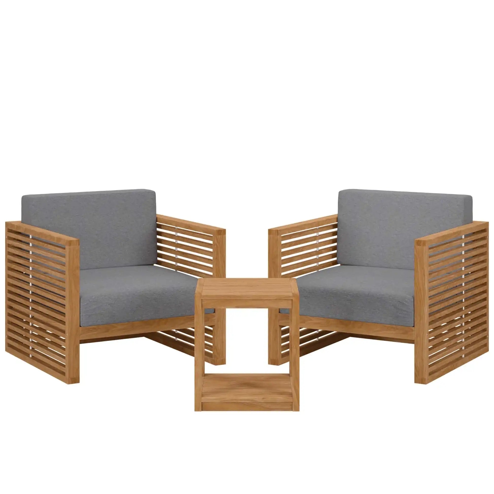 Carlsbad 3-Piece Teak Wood Outdoor Patio Set by Modway - Best Buy Furniture