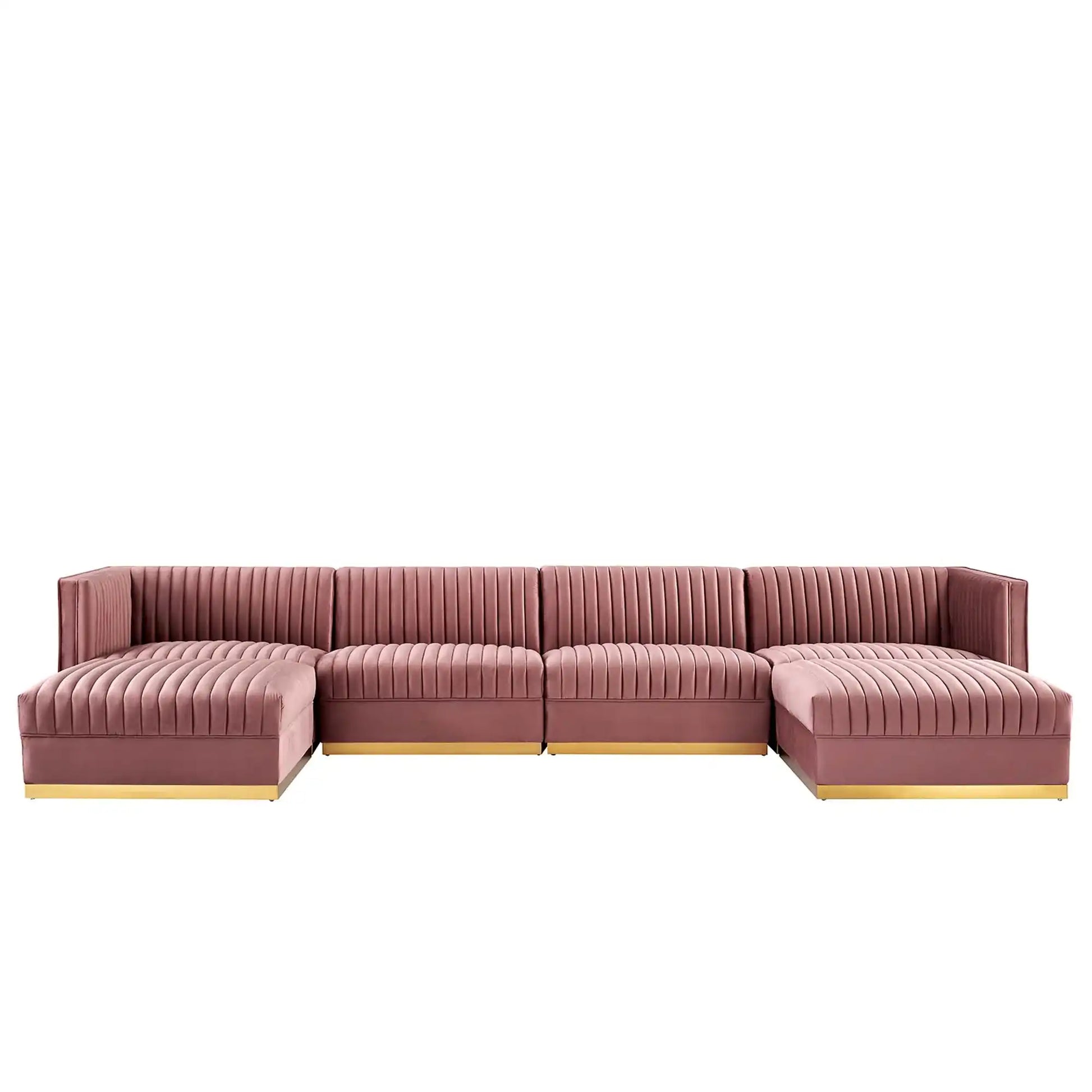 Sanguine 6-Piece Channel Tufted Performance Velvet Modular Sectional Sofa by Modway - Best Buy Furniture