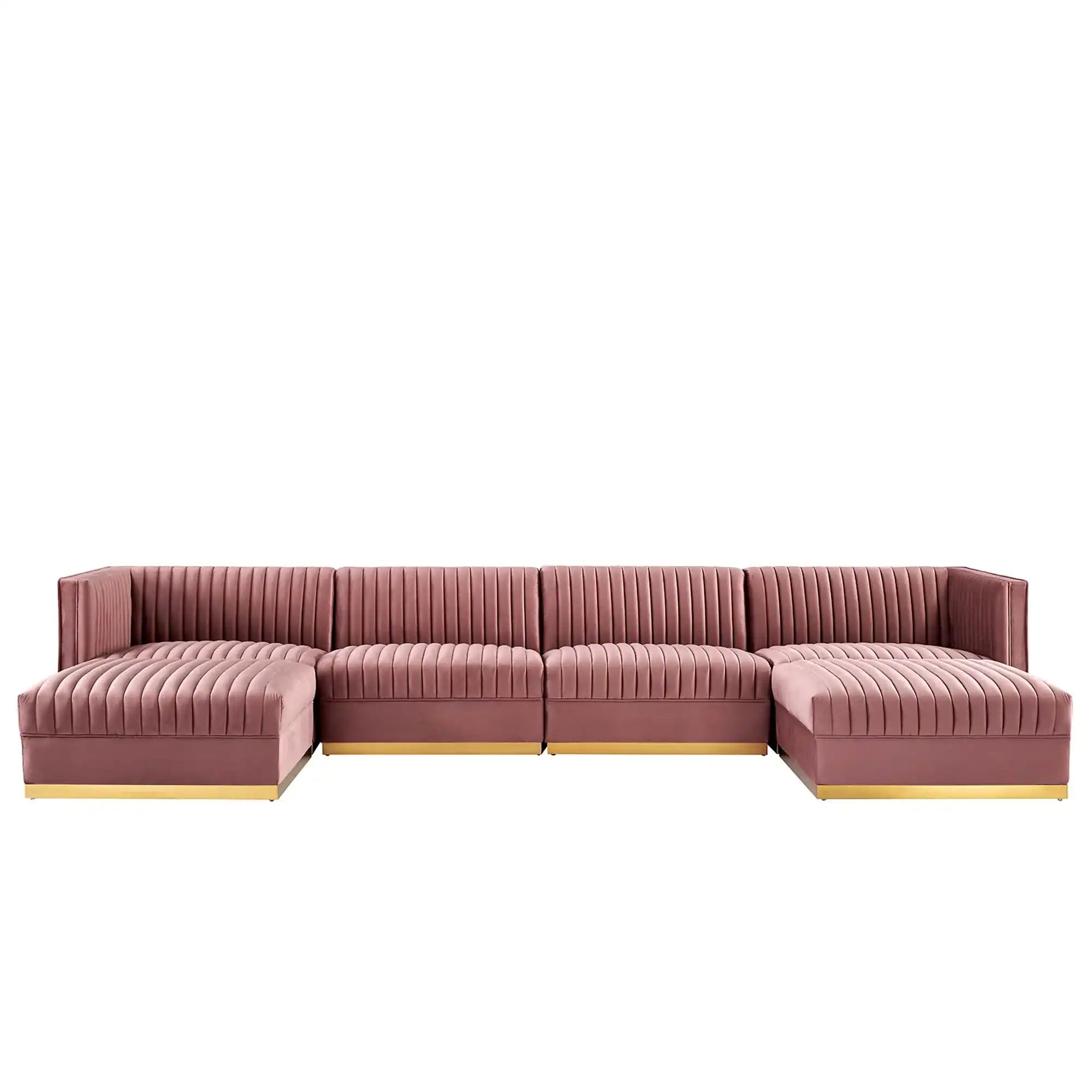 Sanguine 6-Piece Channel Tufted Performance Velvet Modular Sectional Sofa by Modway - Best Buy Furniture