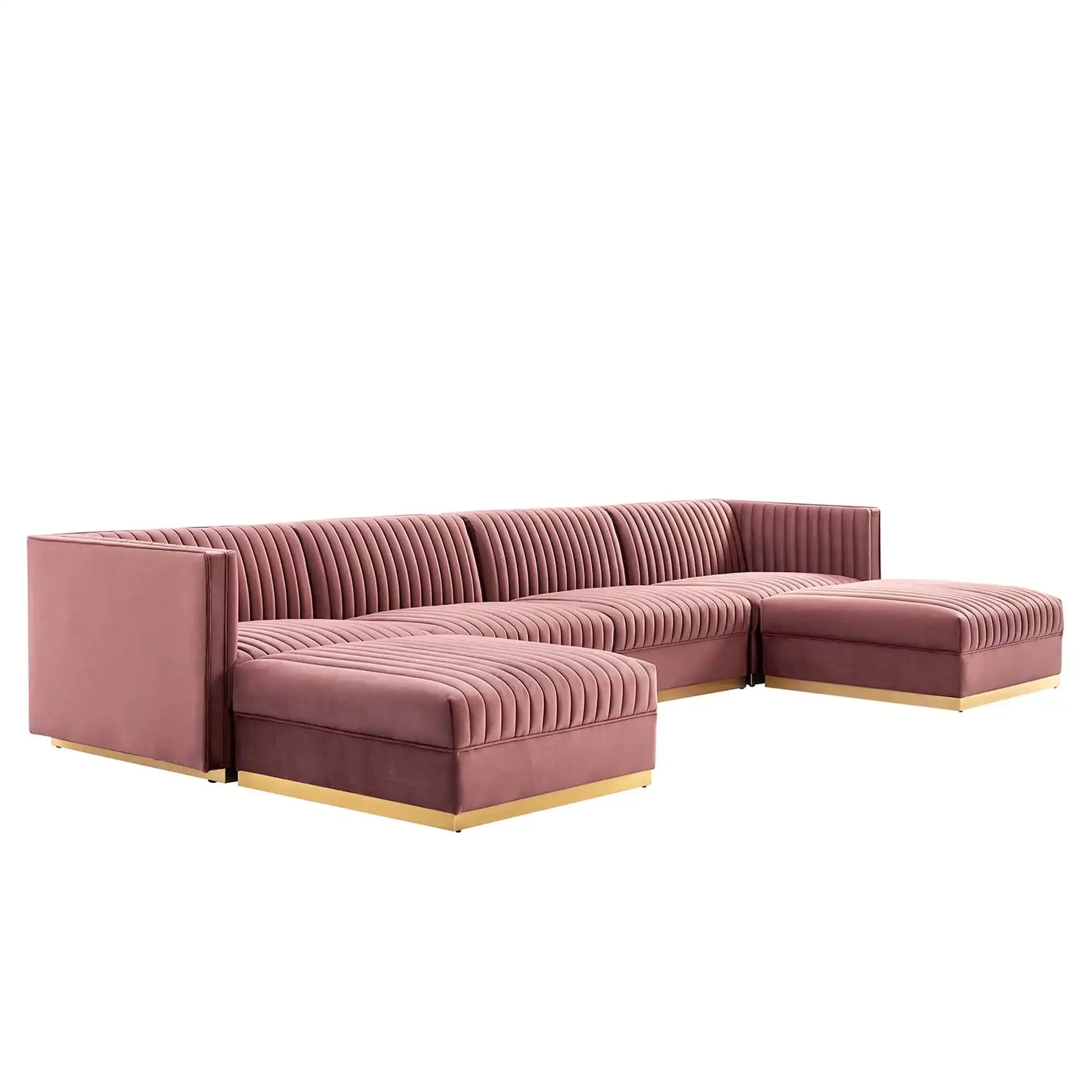 Sanguine 6-Piece Channel Tufted Performance Velvet Modular Sectional Sofa by Modway - Best Buy Furniture
