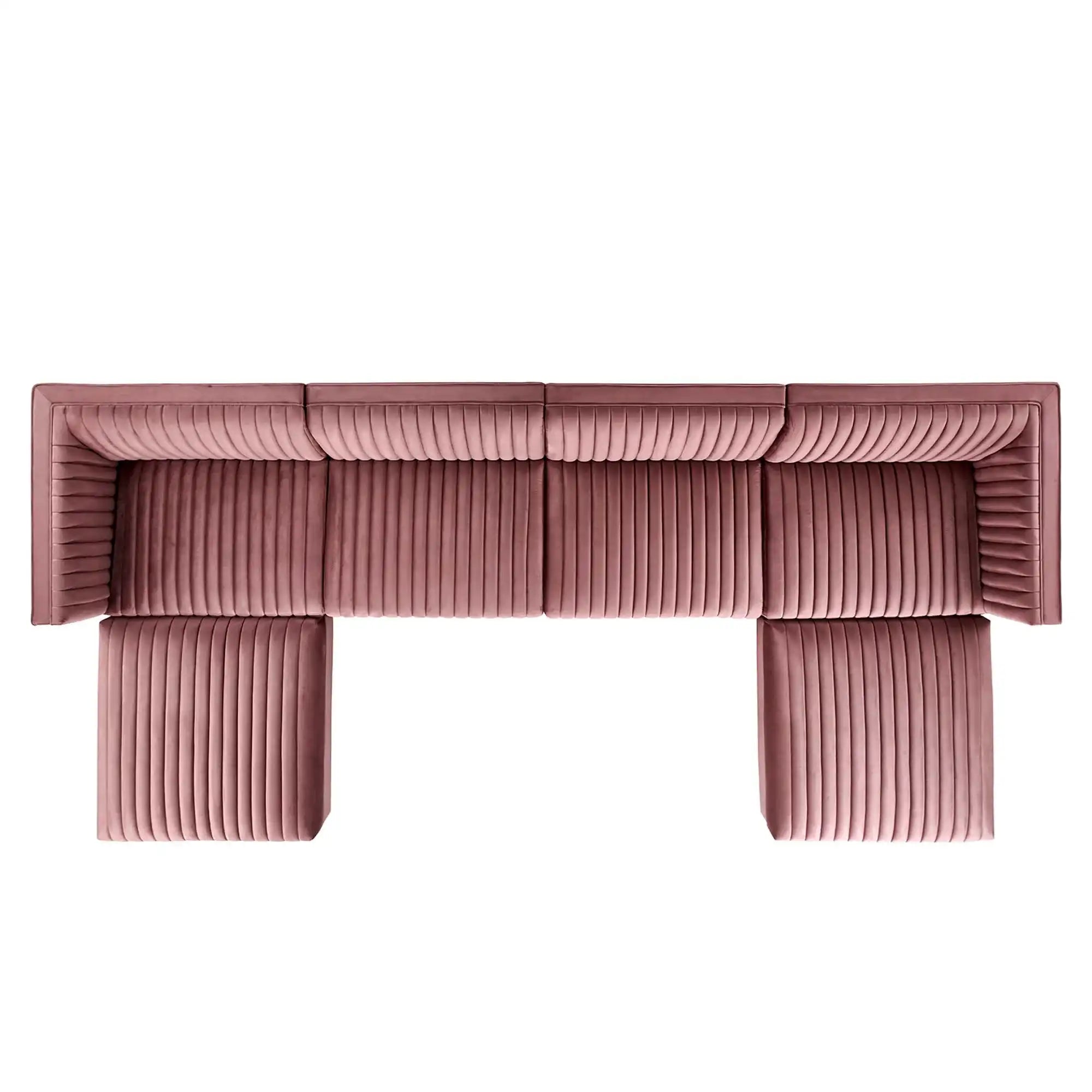 Sanguine 6-Piece Channel Tufted Performance Velvet Modular Sectional Sofa by Modway - Best Buy Furniture
