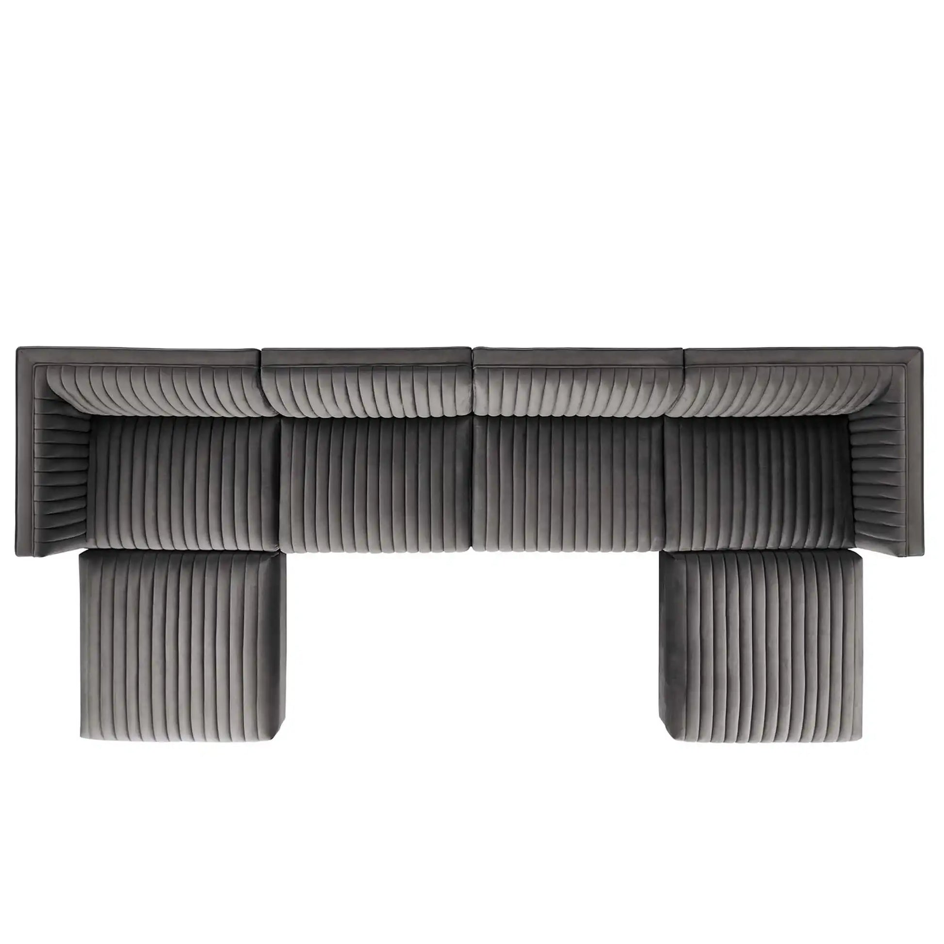 Sanguine 6-Piece Channel Tufted Performance Velvet Modular Sectional Sofa by Modway - Best Buy Furniture