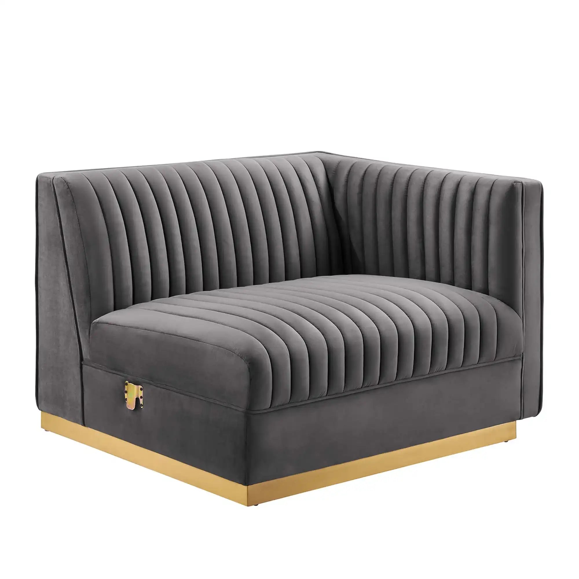 Sanguine 6-Piece Channel Tufted Performance Velvet Modular Sectional Sofa by Modway - Best Buy Furniture