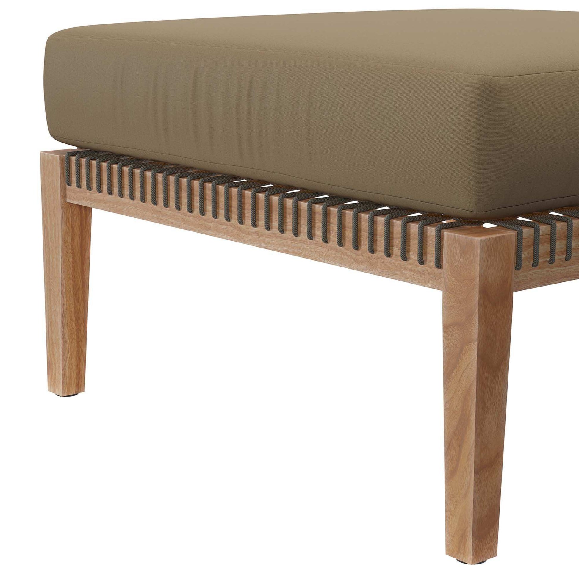 Clearwater Outdoor Patio Teak Wood Ottoman by Modway - Best Buy Furniture