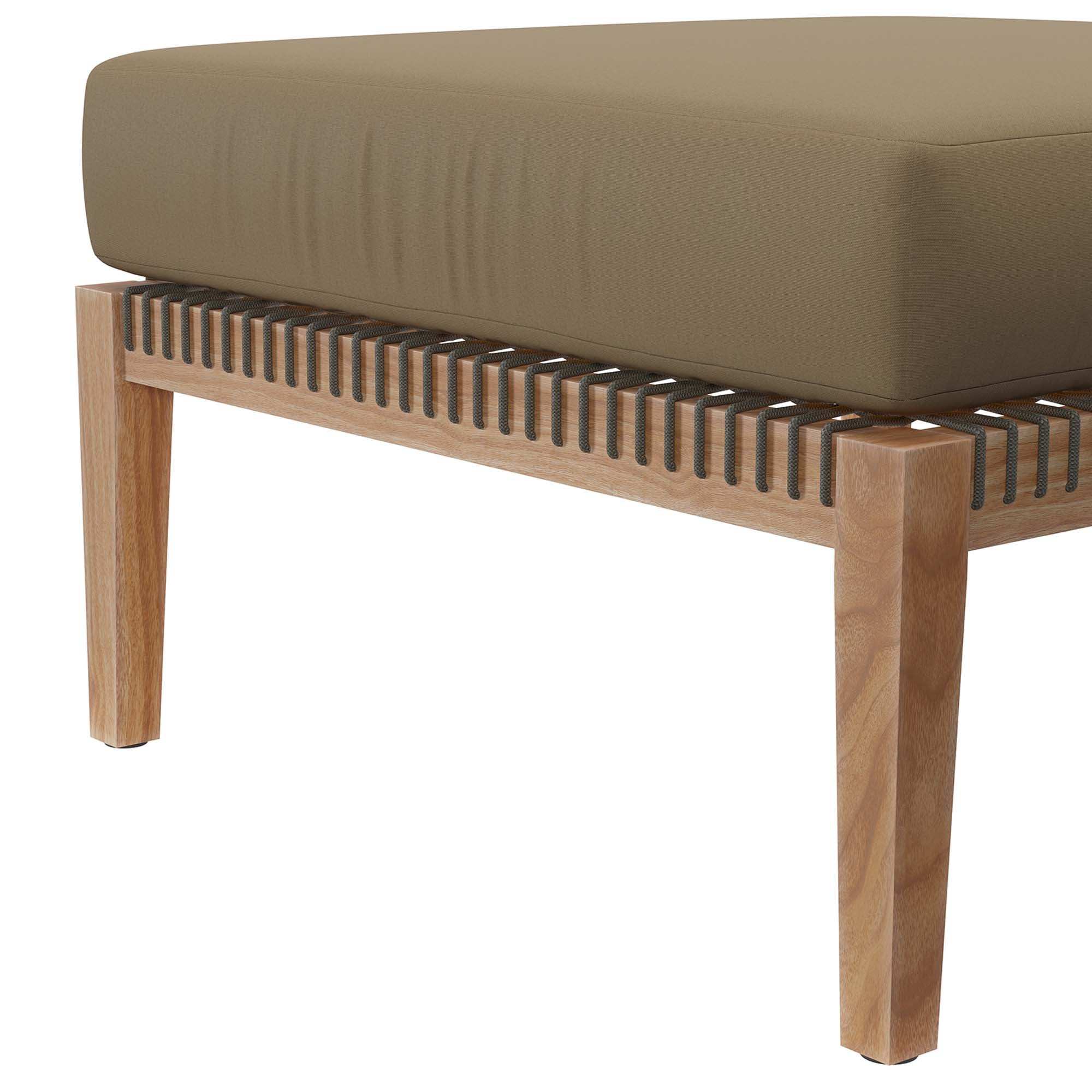 Clearwater Outdoor Patio Teak Wood Ottoman by Modway - Best Buy Furniture