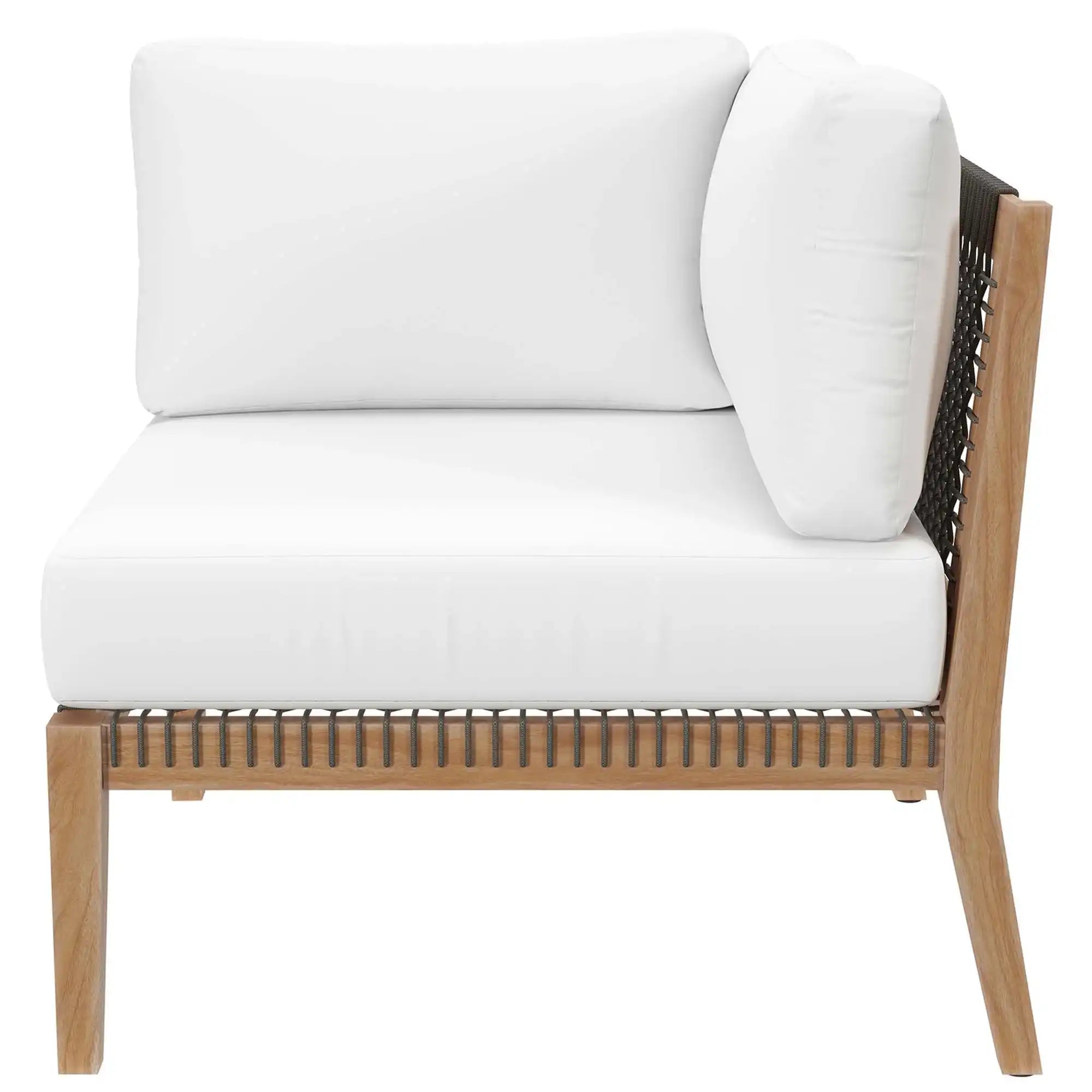 Clearwater Outdoor Patio Teak Wood Corner Chair by Modway - Best Buy Furniture