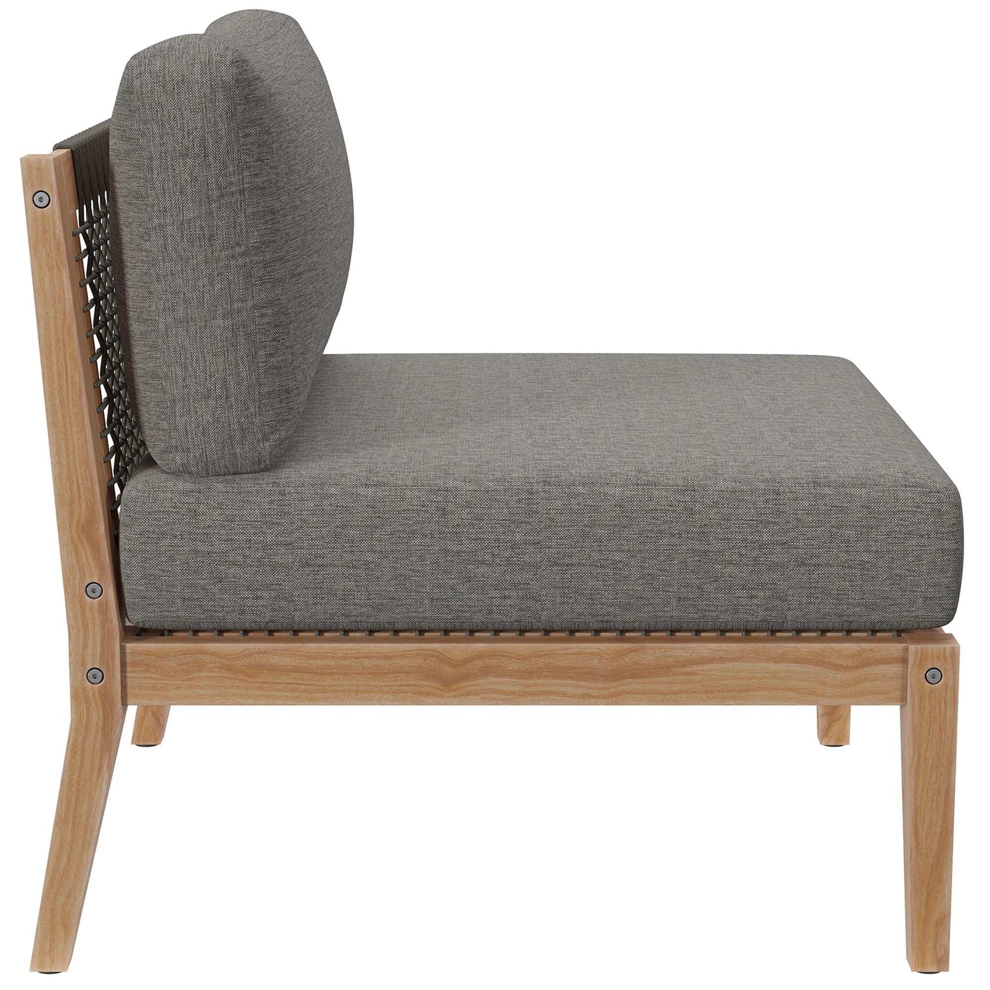 Clearwater Outdoor Patio Teak Wood Armless Chair by Modway - Best Buy Furniture