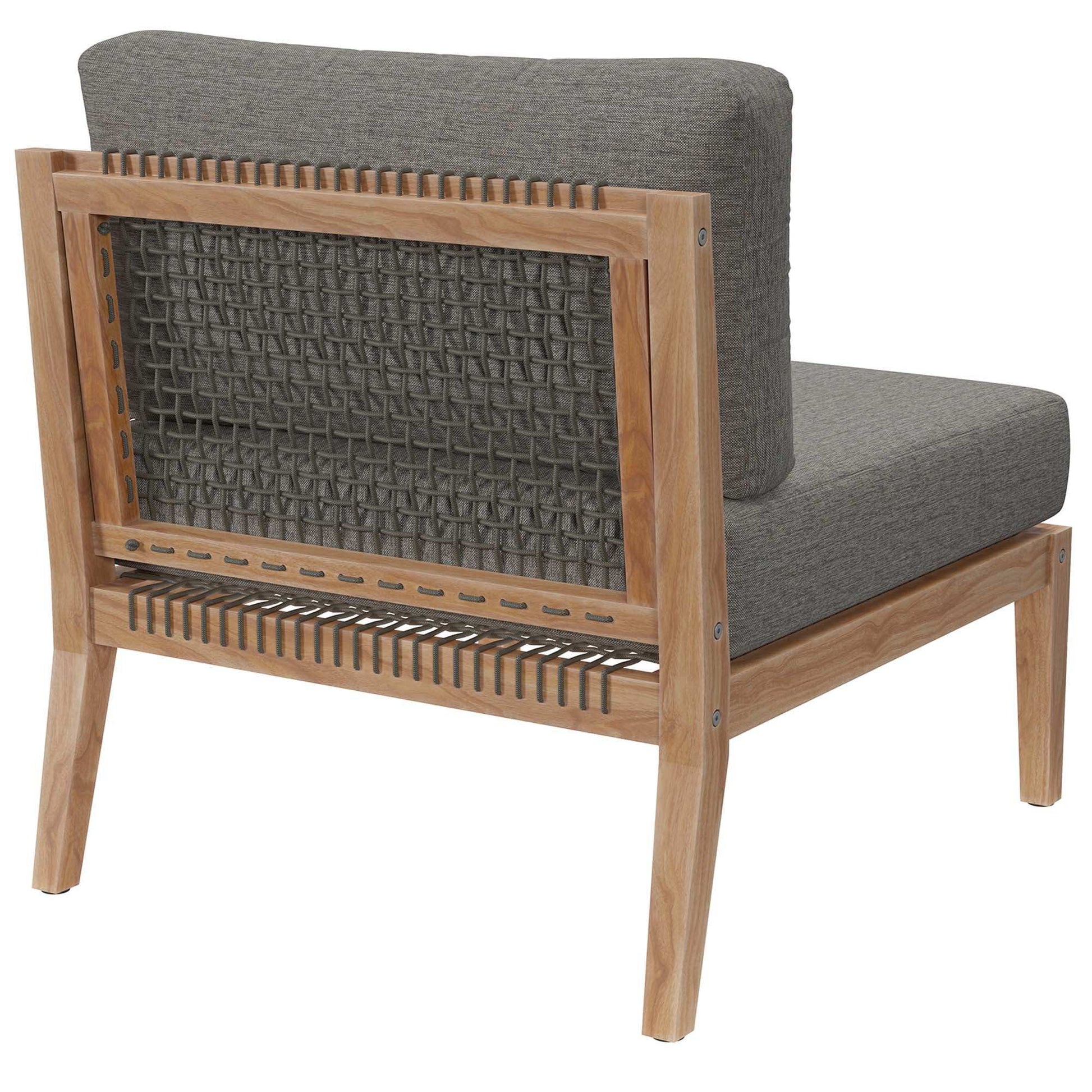 Clearwater Outdoor Patio Teak Wood Armless Chair by Modway - Best Buy Furniture