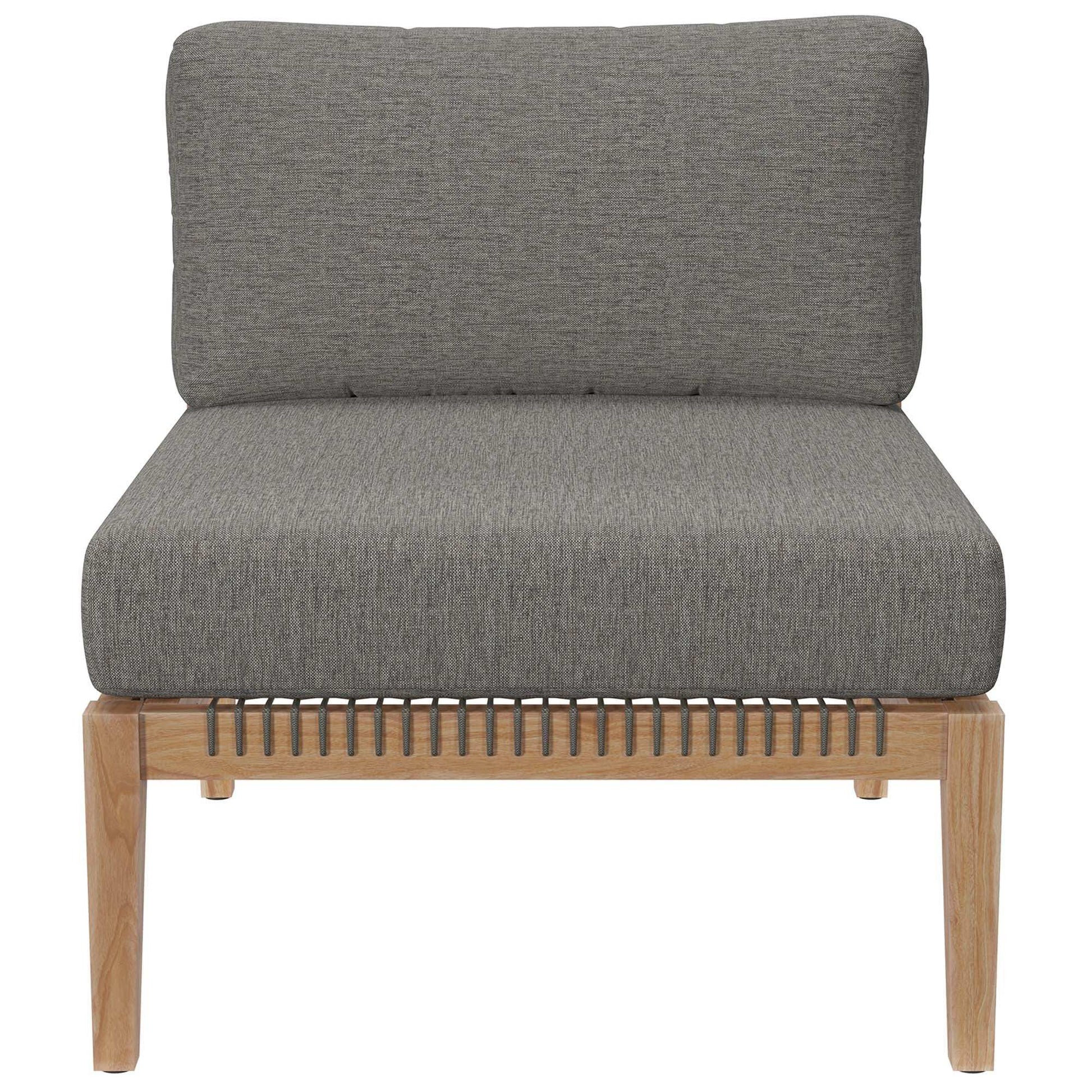 Clearwater Outdoor Patio Teak Wood Armless Chair by Modway - Best Buy Furniture