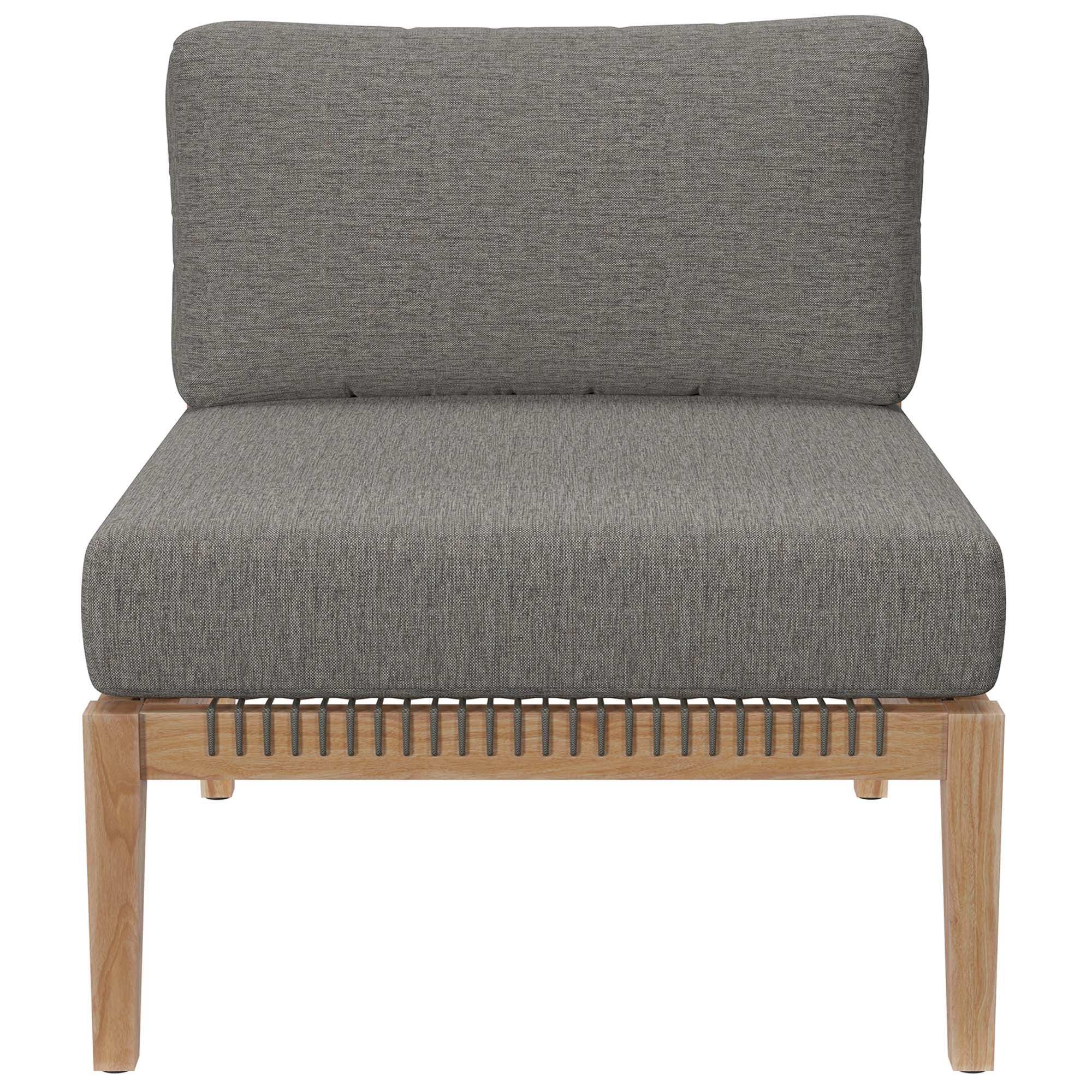 Clearwater Outdoor Patio Teak Wood Armless Chair by Modway - Best Buy Furniture