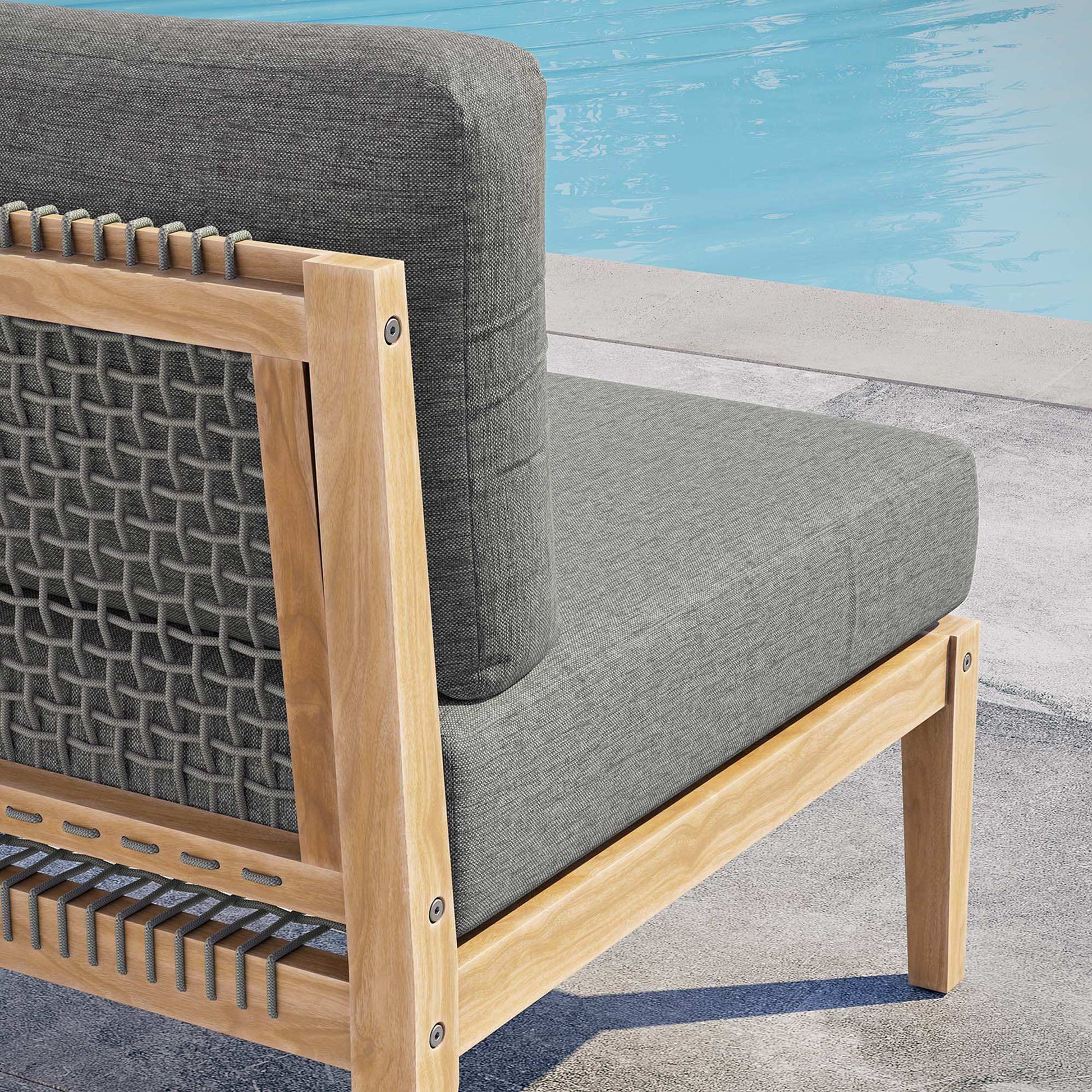 Clearwater Outdoor Patio Teak Wood Armless Chair by Modway - Best Buy Furniture