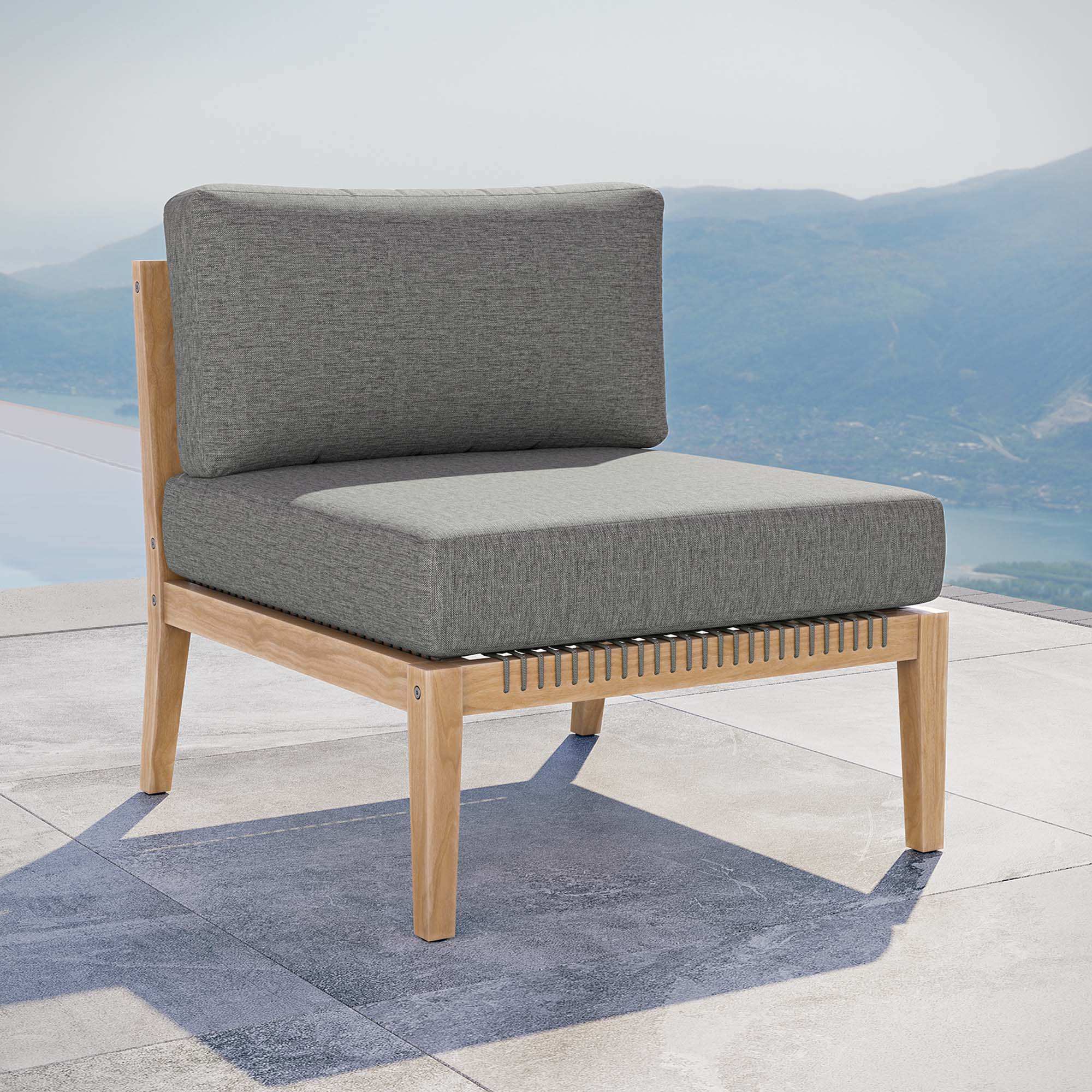 Clearwater Outdoor Patio Teak Wood Armless Chair by Modway - Best Buy Furniture