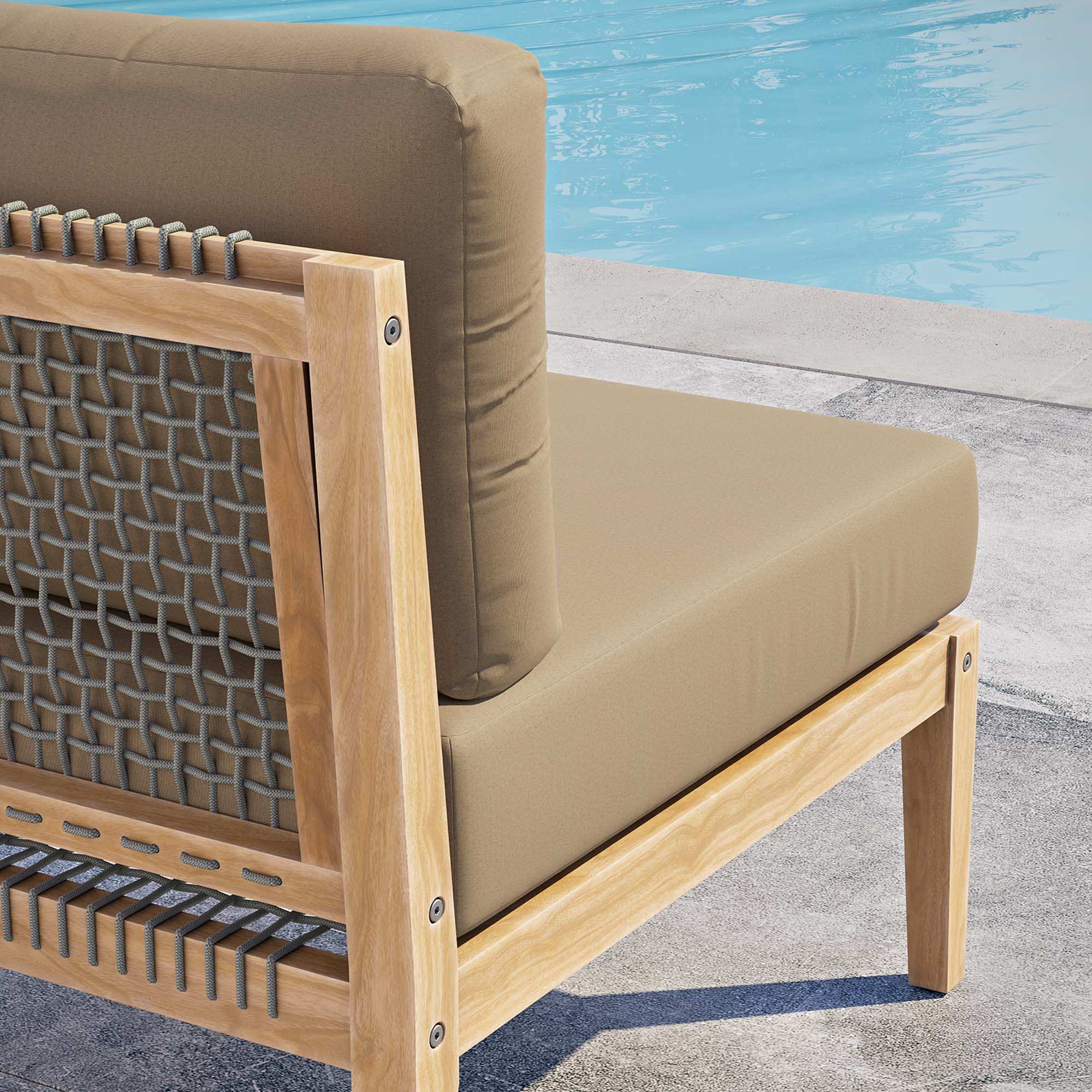 Clearwater Outdoor Patio Teak Wood Armless Chair by Modway - Best Buy Furniture