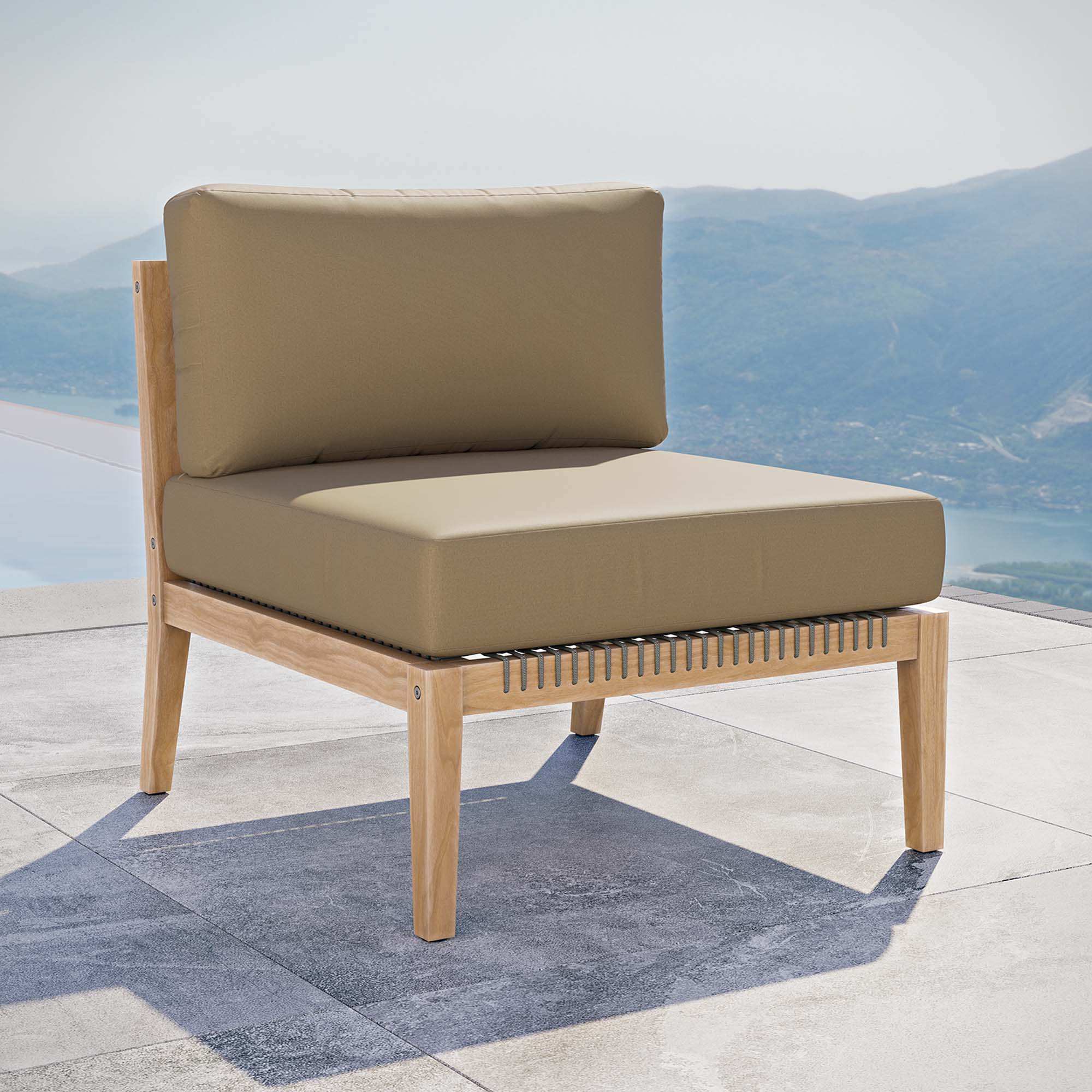 Clearwater Outdoor Patio Teak Wood Armless Chair by Modway - Best Buy Furniture