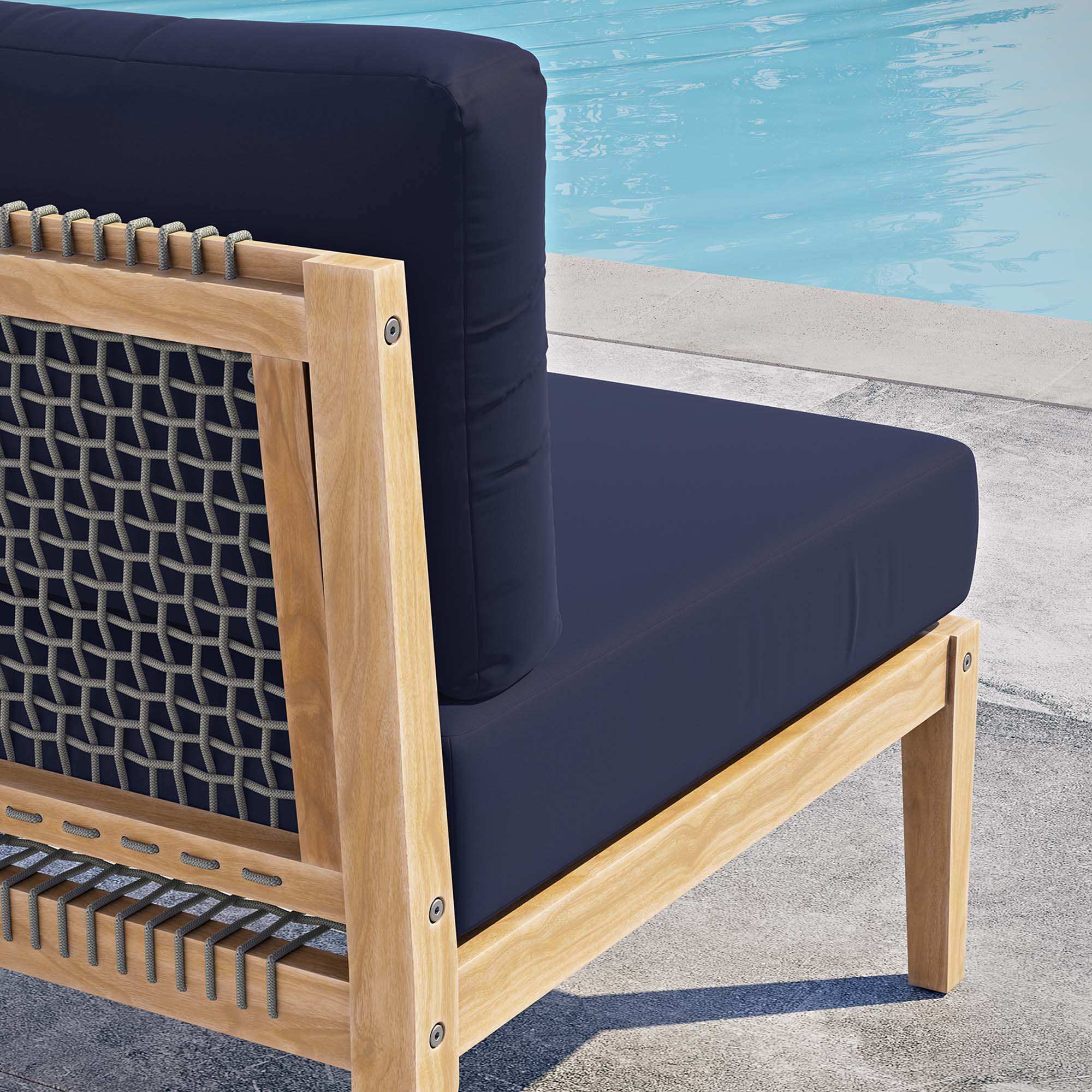 Clearwater Outdoor Patio Teak Wood Armless Chair by Modway - Best Buy Furniture