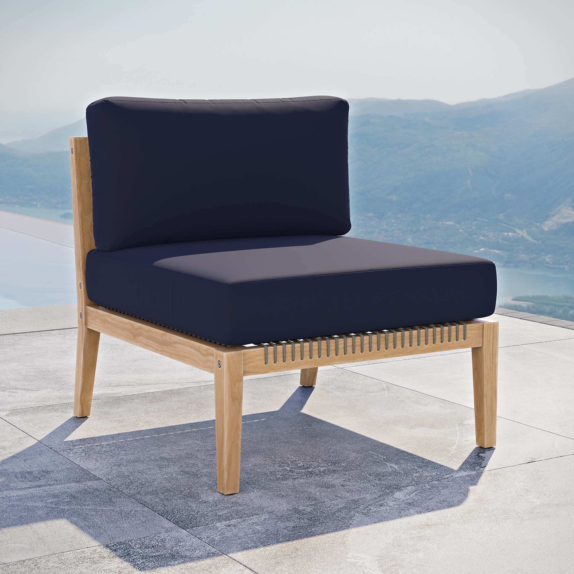 Clearwater Outdoor Patio Teak Wood Armless Chair by Modway - Best Buy Furniture