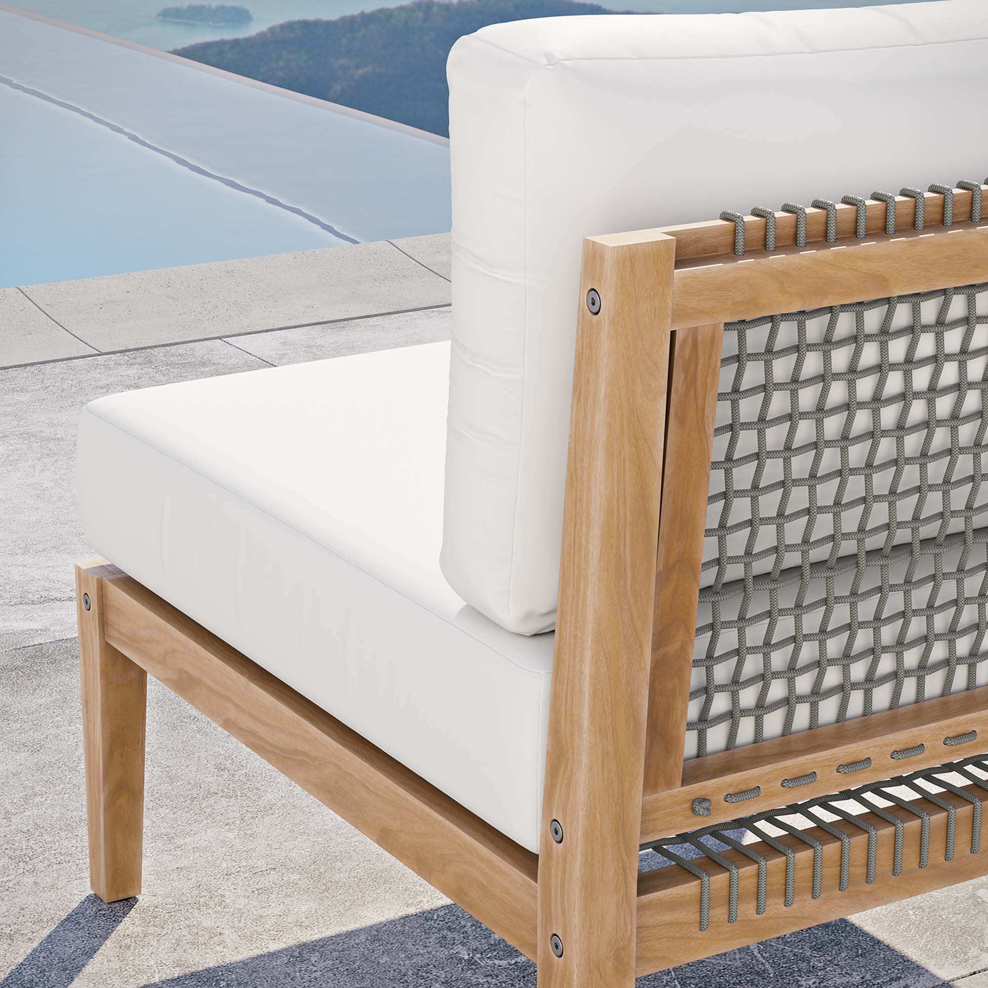 Clearwater Outdoor Patio Teak Wood Armless Chair by Modway - Best Buy Furniture