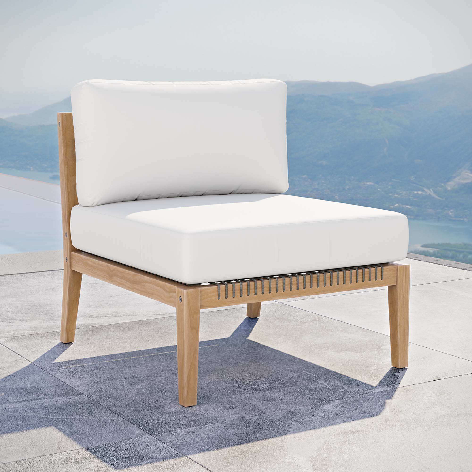 Clearwater Outdoor Patio Teak Wood Armless Chair by Modway - Best Buy Furniture