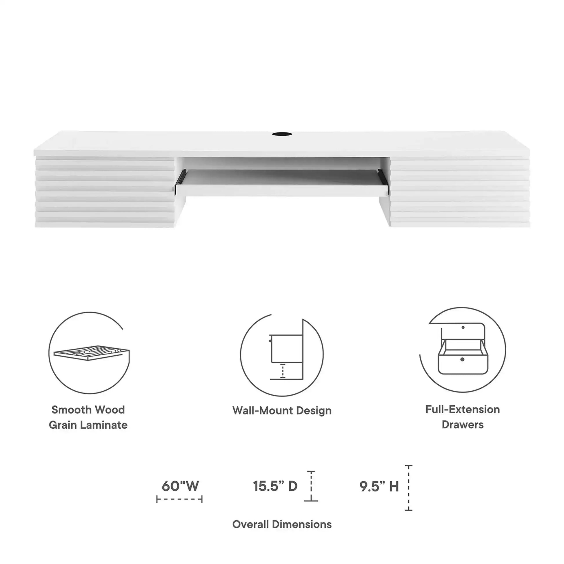 Render Wall Mount Wood Office Desk by Modway - Best Buy Furniture