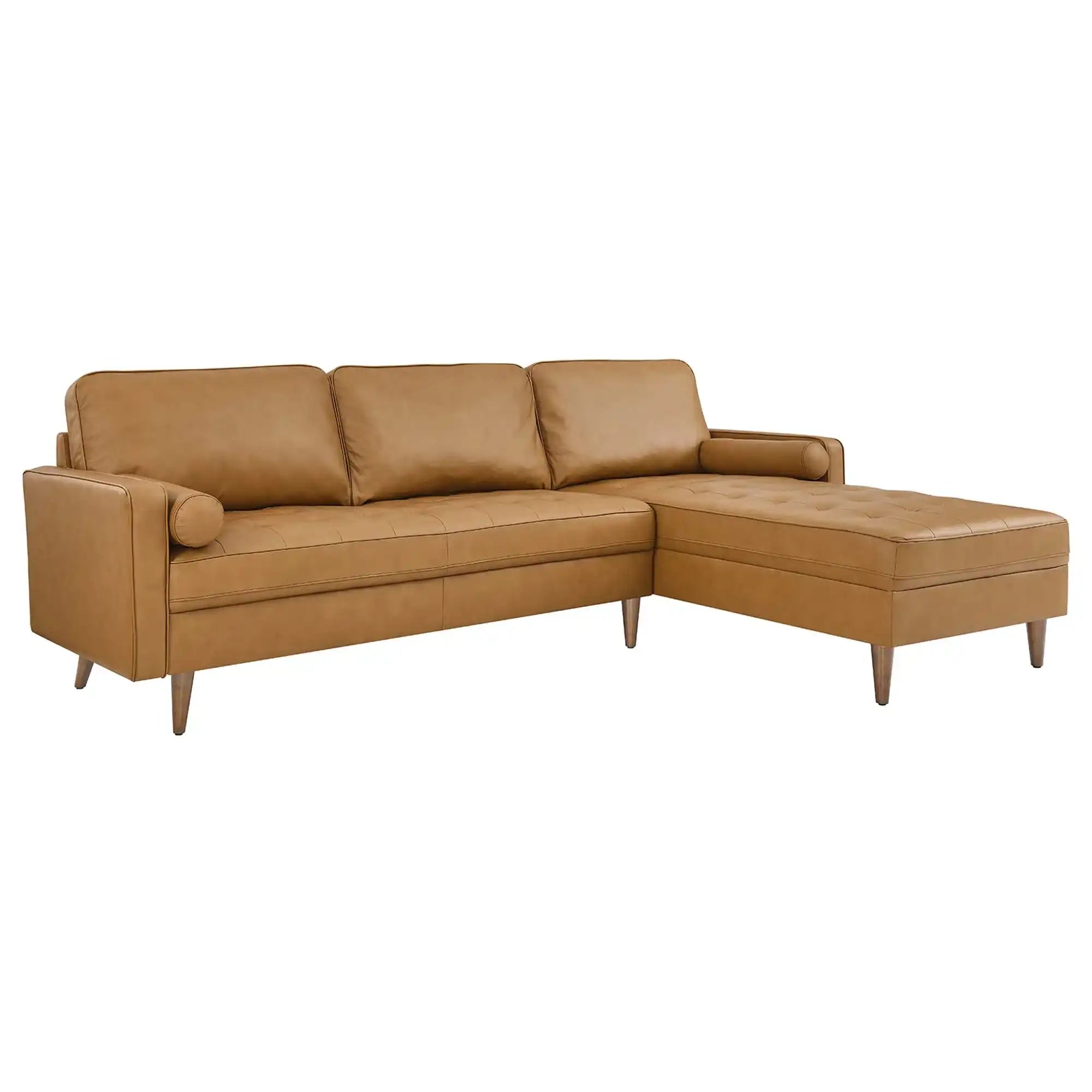 Valour 98" Leather Sectional Sofa by Modway - Best Buy Furniture