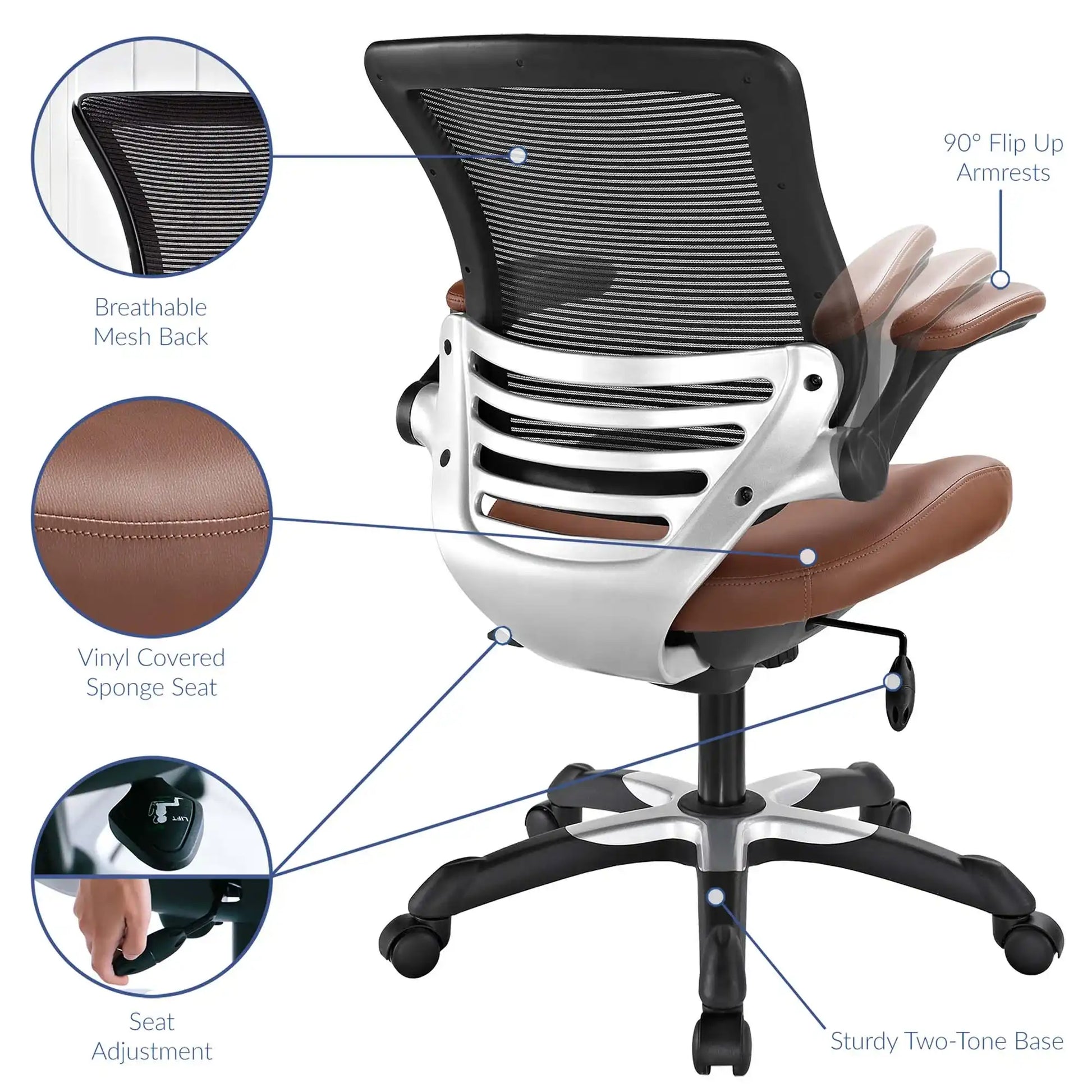 Edge Vinyl Office Chair by Modway - Best Buy Furniture