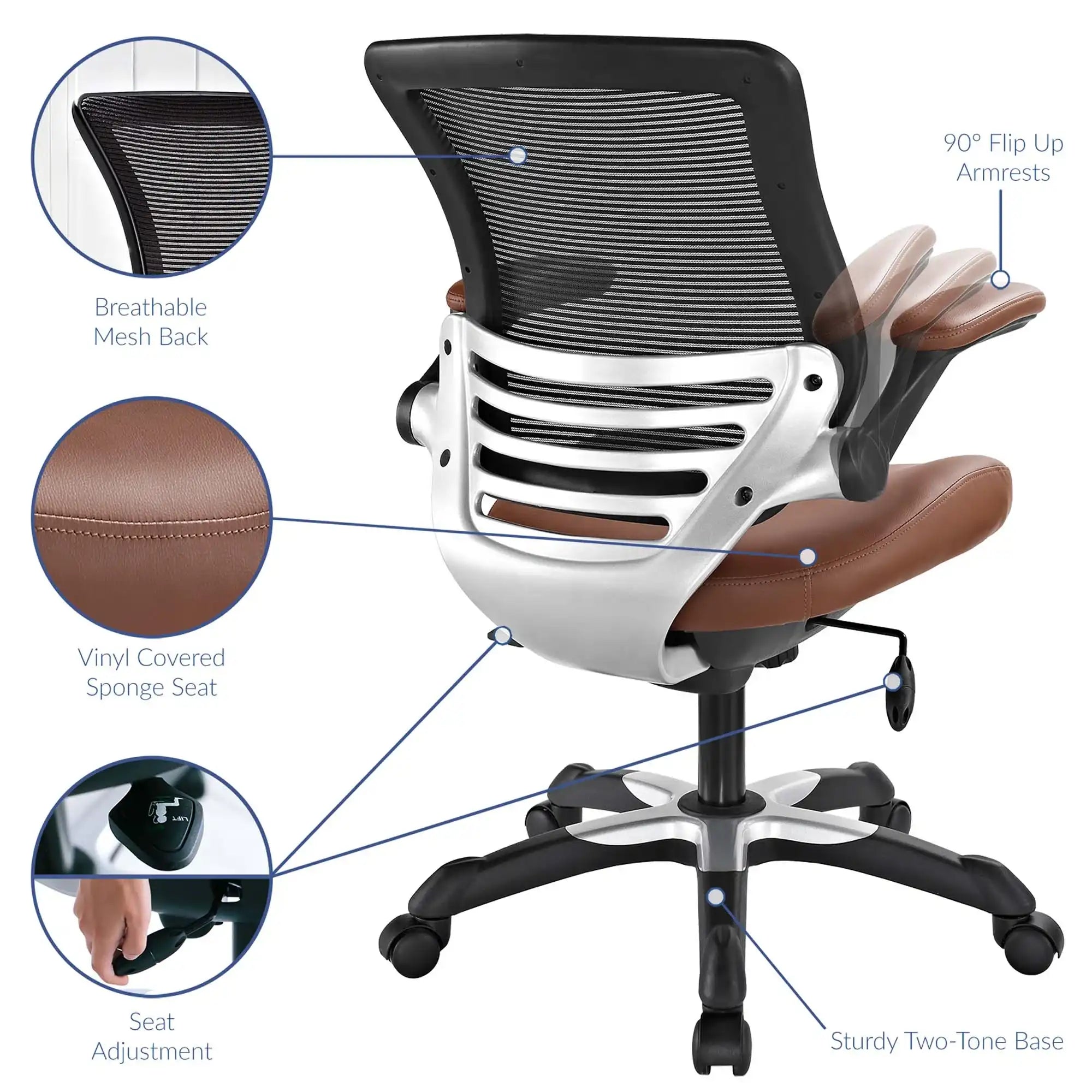 Edge Vinyl Office Chair by Modway - Best Buy Furniture