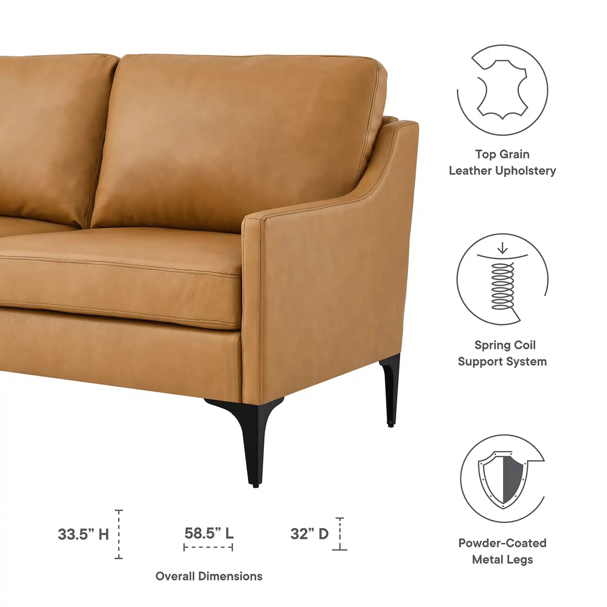 Corland Leather Loveseat by Modway - Best Buy Furniture