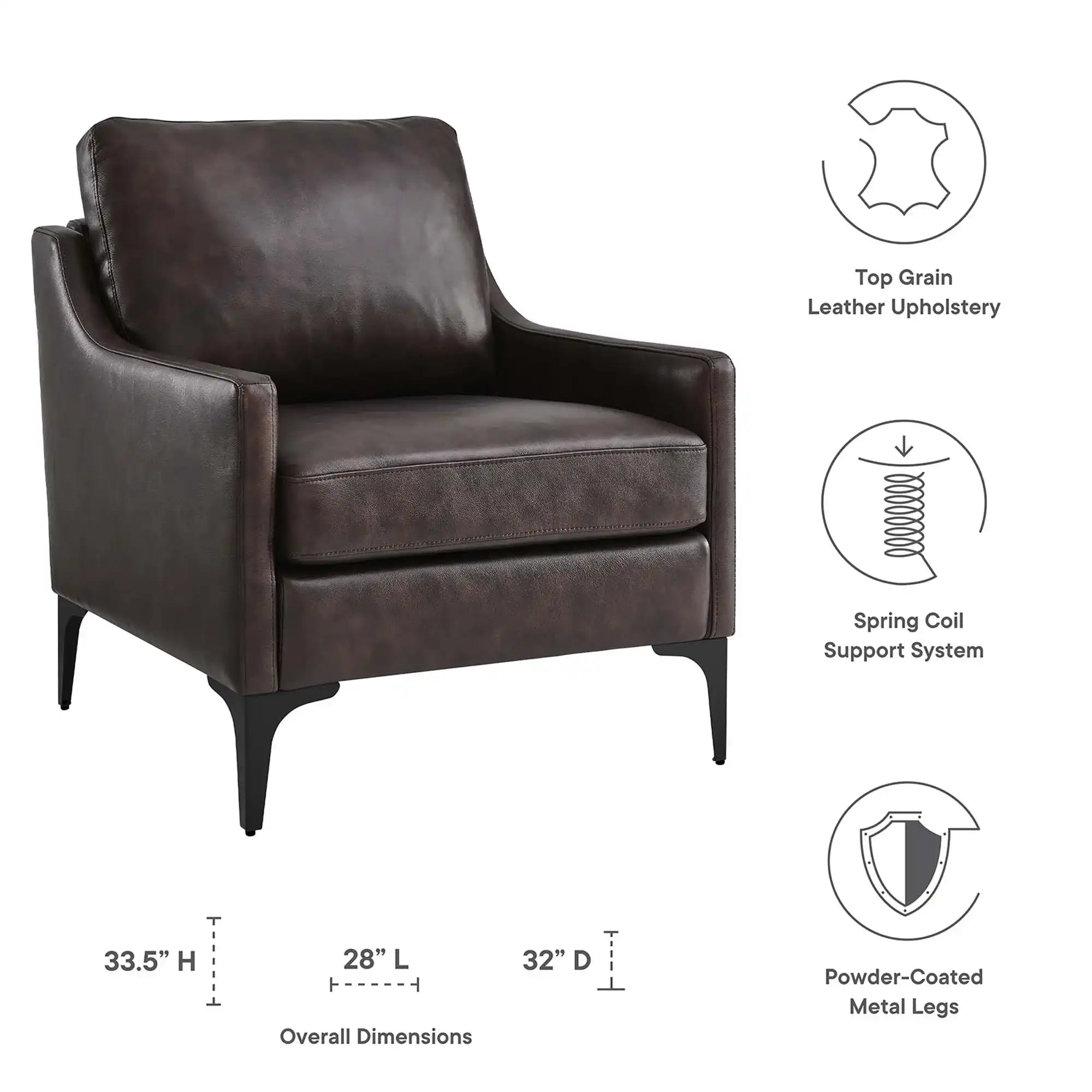 Corland Leather Armchair by Modway - Best Buy Furniture