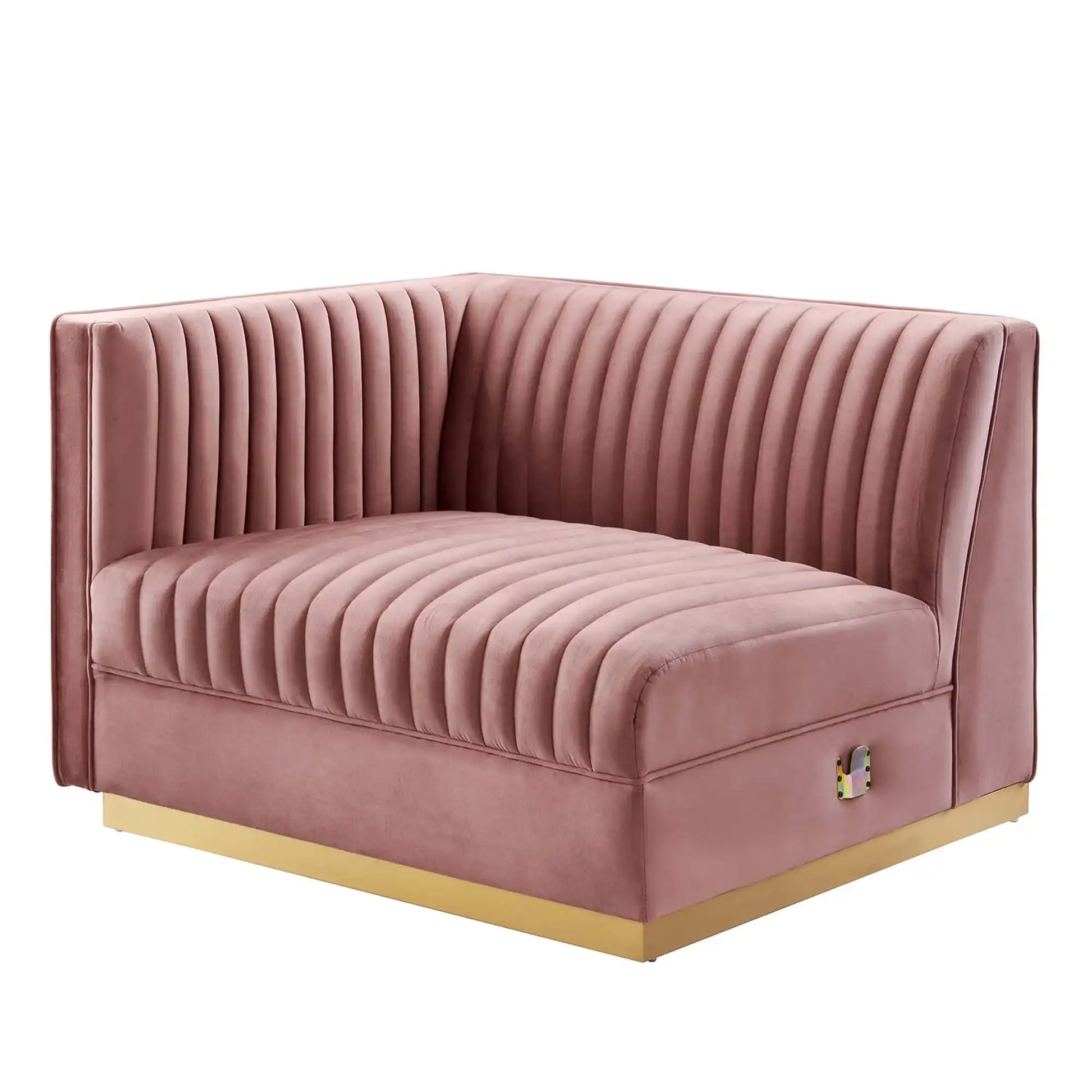 Sanguine Channel Tufted Performance Velvet Modular Sectional Sofa Left-Arm Chair by Modway - Best Buy Furniture