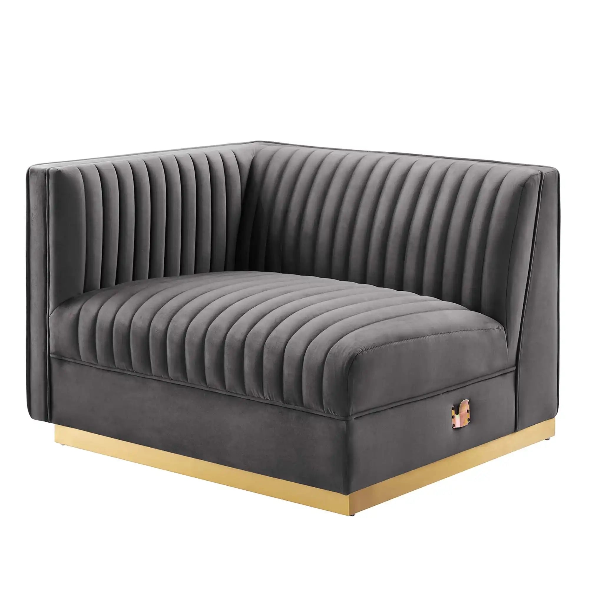 Sanguine Channel Tufted Performance Velvet Modular Sectional Sofa Left-Arm Chair by Modway - Best Buy Furniture
