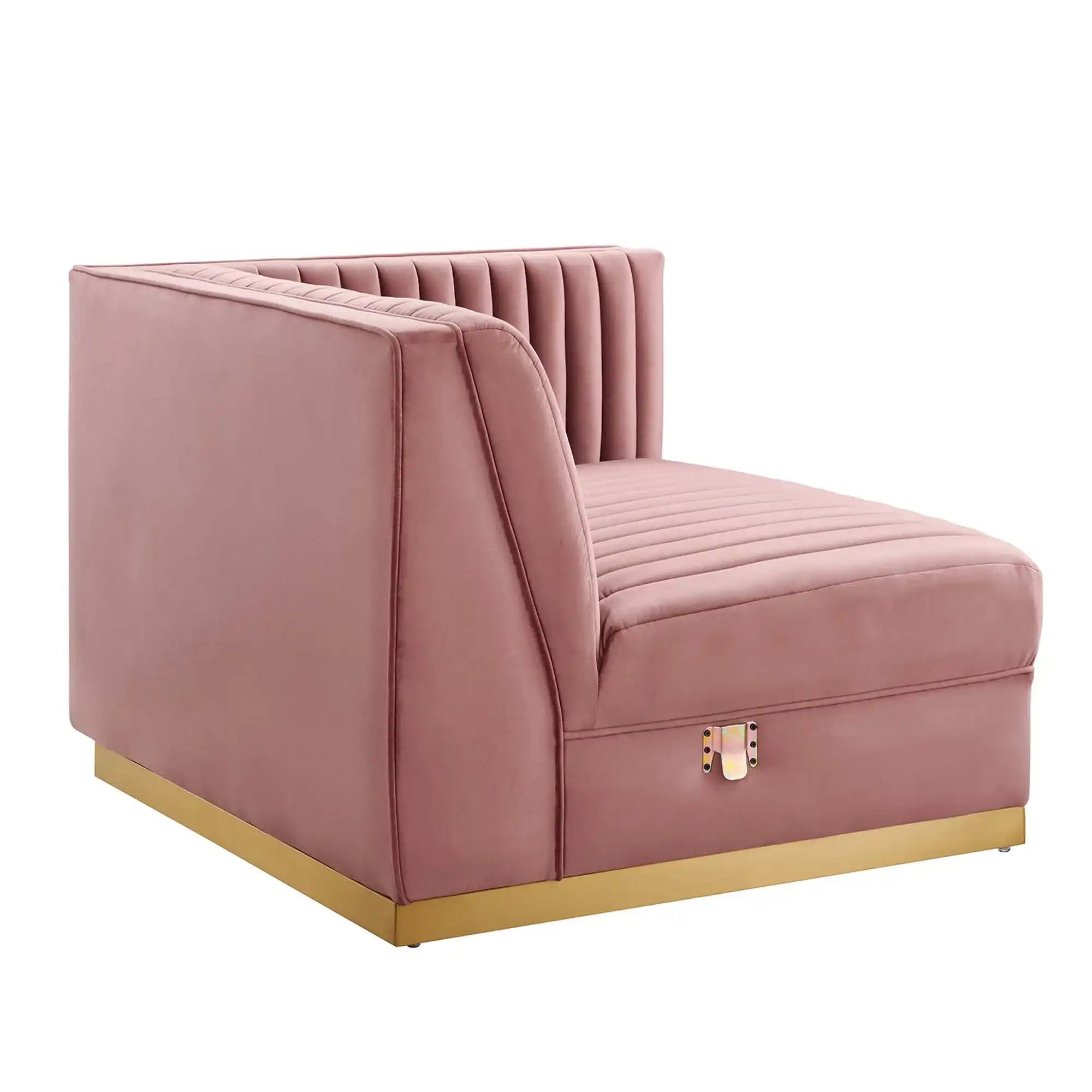 Sanguine Channel Tufted Performance Velvet Modular Sectional Sofa Right-Arm Chair by Modway - Best Buy Furniture