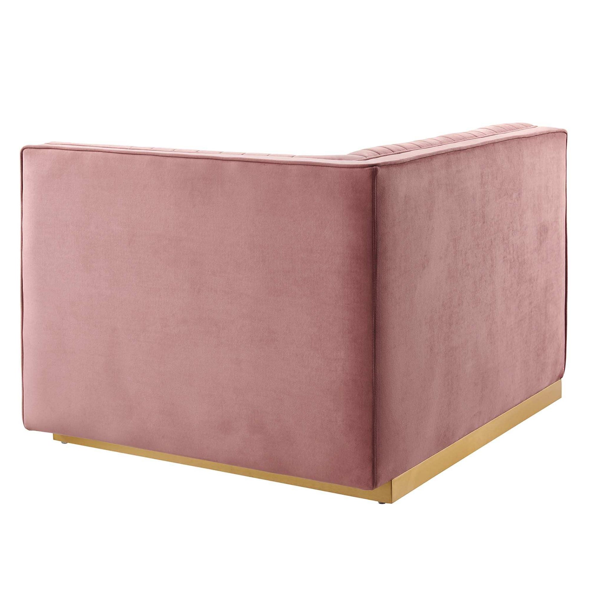 Sanguine Channel Tufted Performance Velvet Modular Sectional Sofa Right-Arm Chair by Modway - Best Buy Furniture