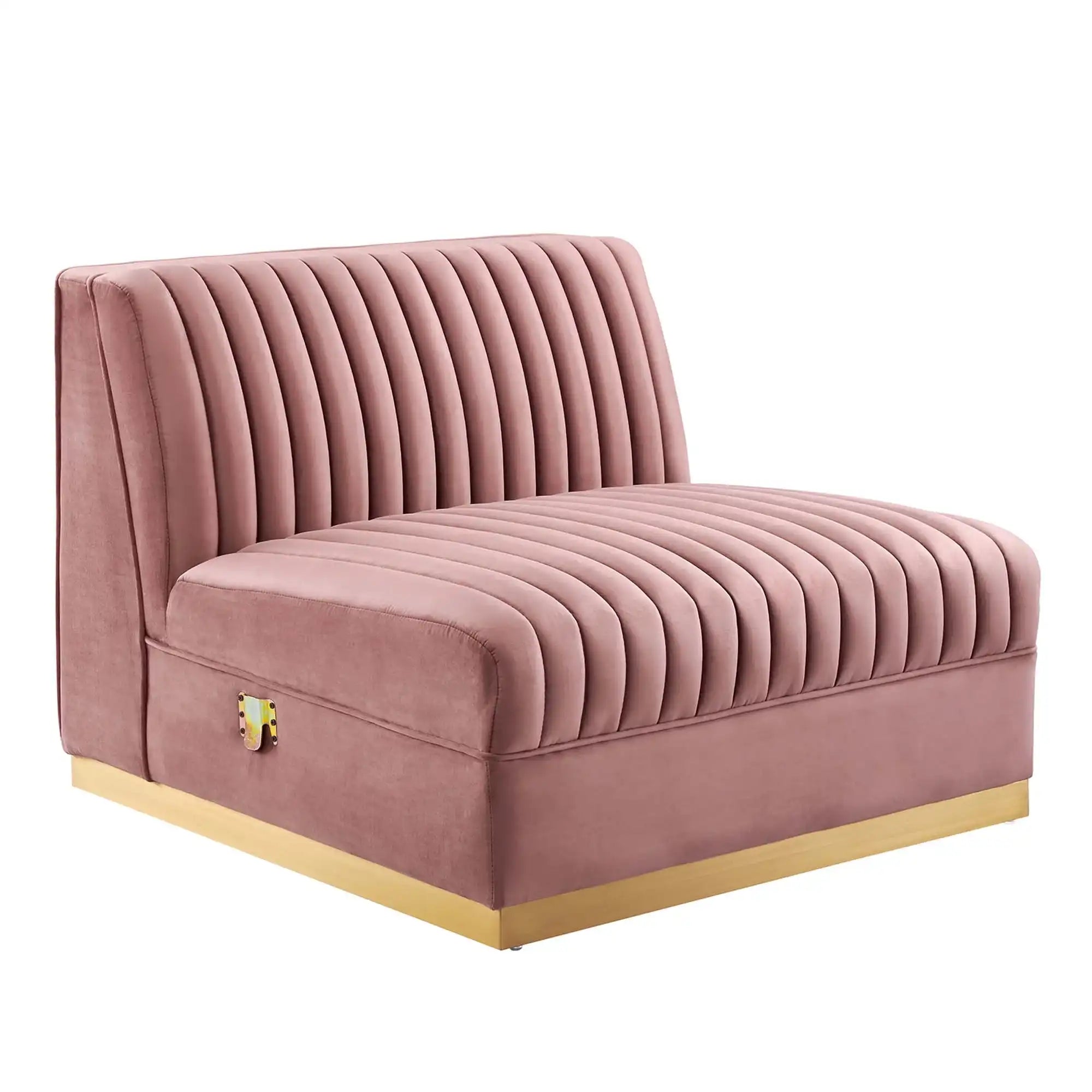 Sanguine Channel Tufted Performance Velvet Modular Sectional Sofa Armless Chair by Modway - Best Buy Furniture