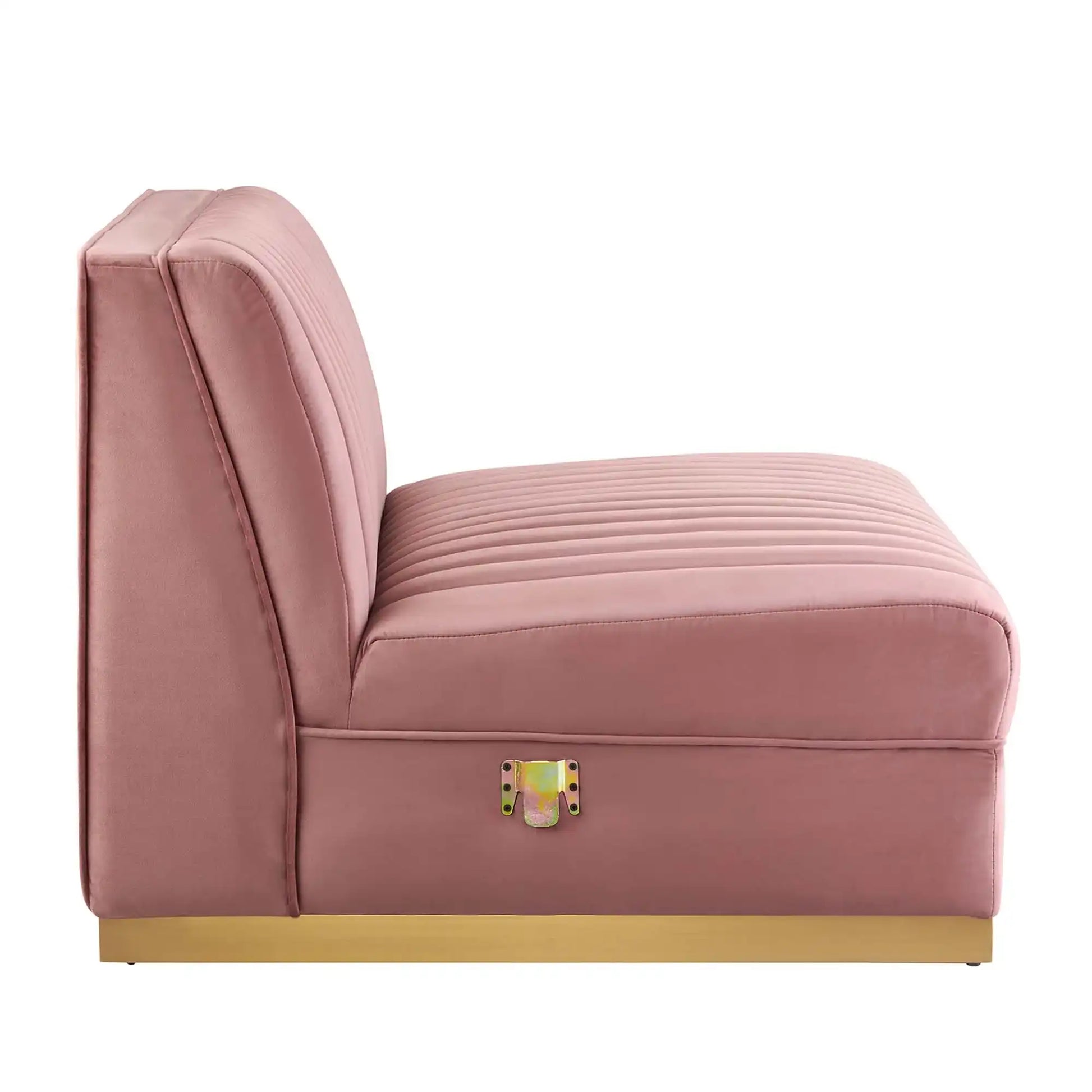 Sanguine Channel Tufted Performance Velvet Modular Sectional Sofa Armless Chair by Modway - Best Buy Furniture