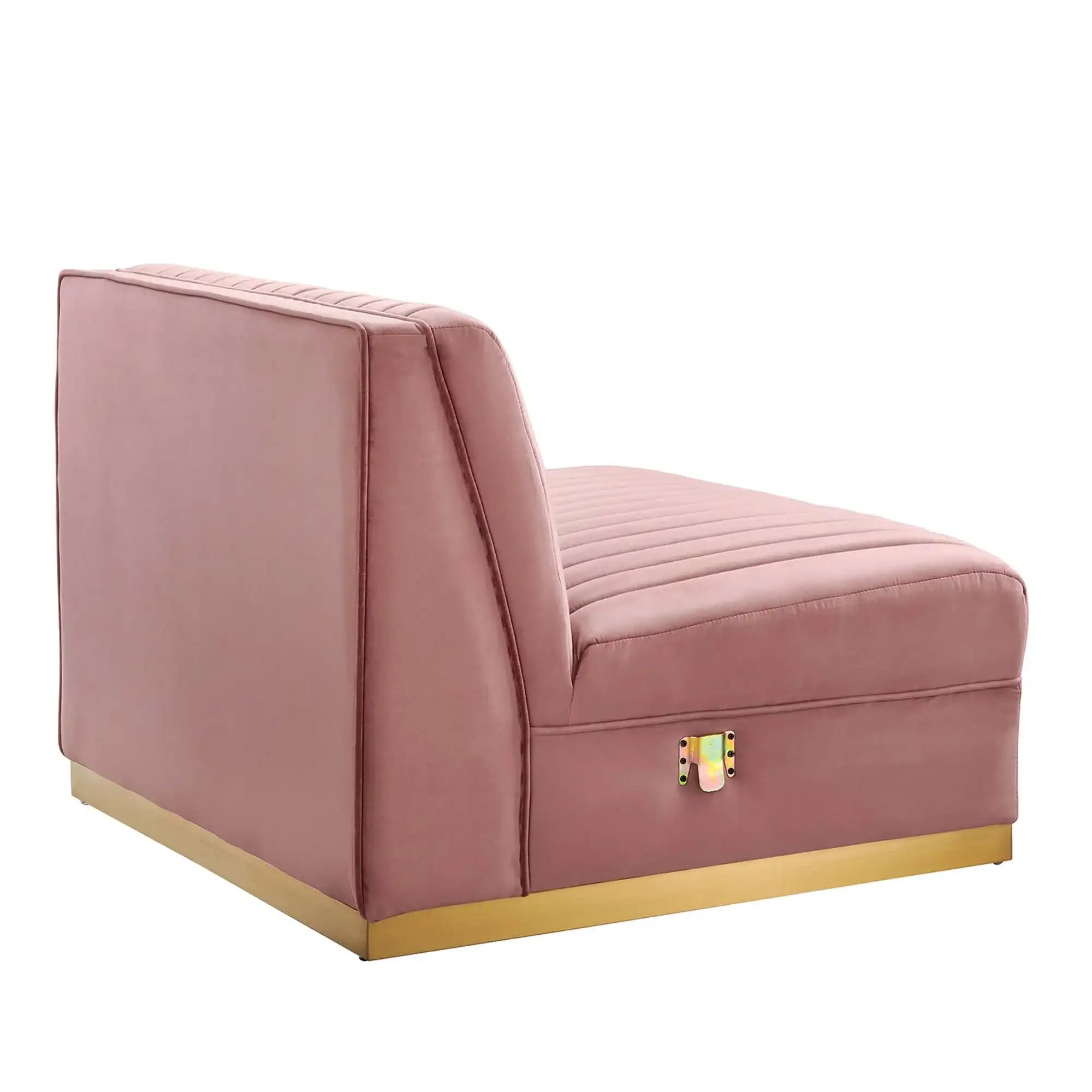 Sanguine Channel Tufted Performance Velvet Modular Sectional Sofa Armless Chair by Modway - Best Buy Furniture