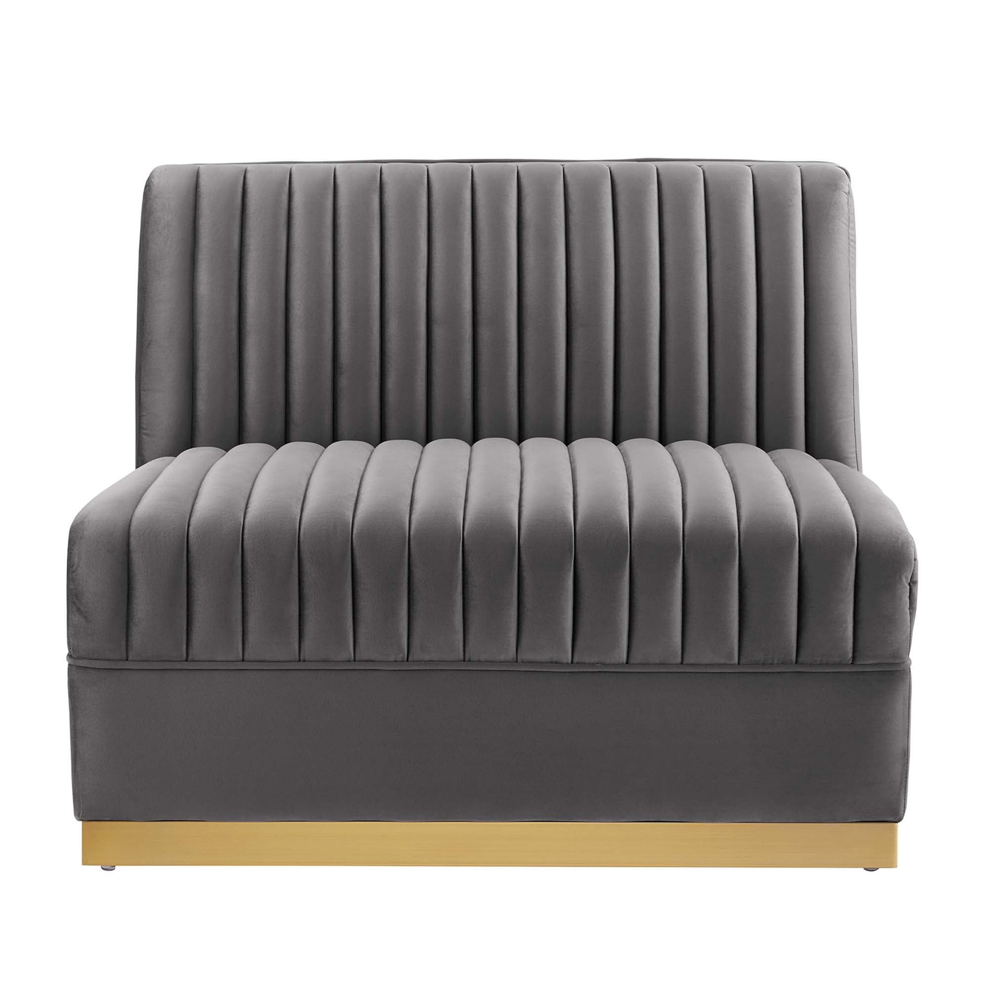 Sanguine Channel Tufted Performance Velvet Modular Sectional Sofa Armless Chair by Modway - Best Buy Furniture
