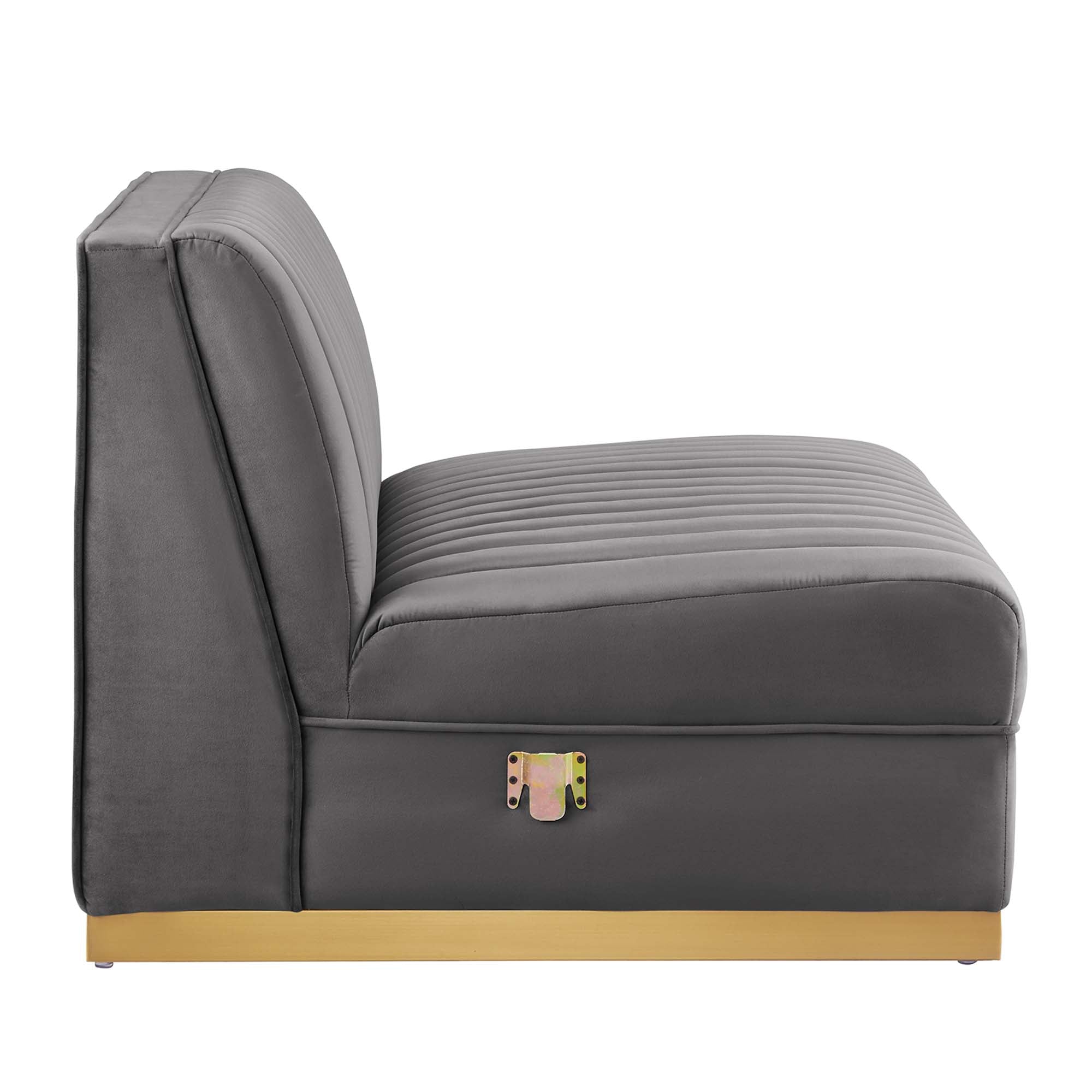Sanguine Channel Tufted Performance Velvet Modular Sectional Sofa Armless Chair by Modway - Best Buy Furniture