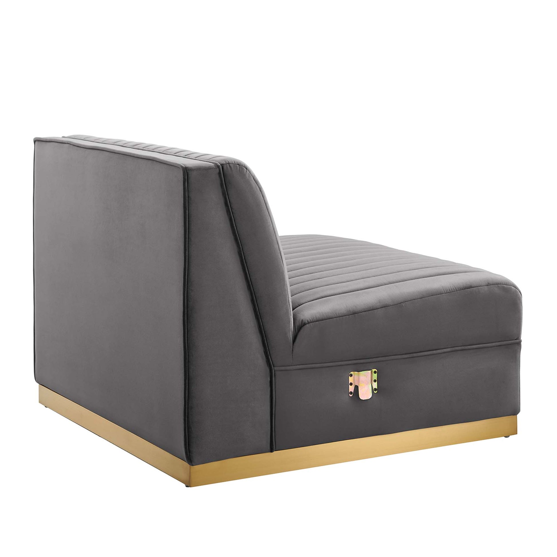 Sanguine Channel Tufted Performance Velvet Modular Sectional Sofa Armless Chair by Modway - Best Buy Furniture