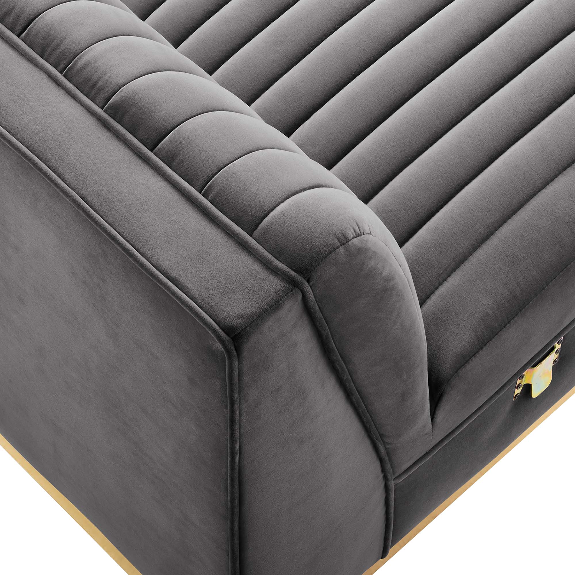 Sanguine Channel Tufted Performance Velvet Modular Sectional Sofa Armless Chair by Modway - Best Buy Furniture