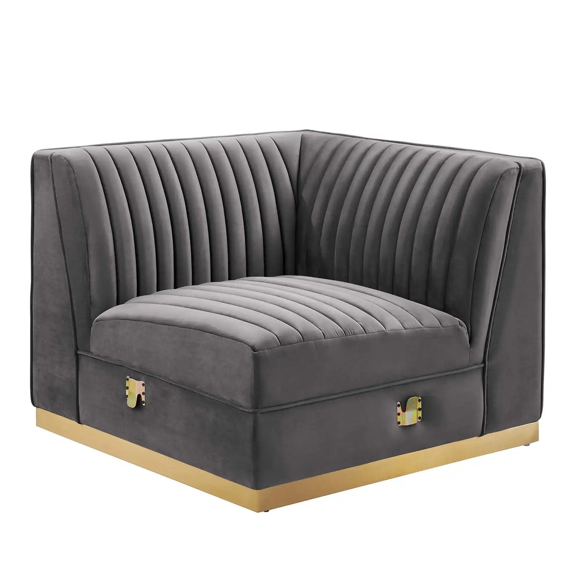 Sanguine Channel Tufted Performance Velvet Modular Sectional Sofa Right Corner Chair by Modway - Best Buy Furniture