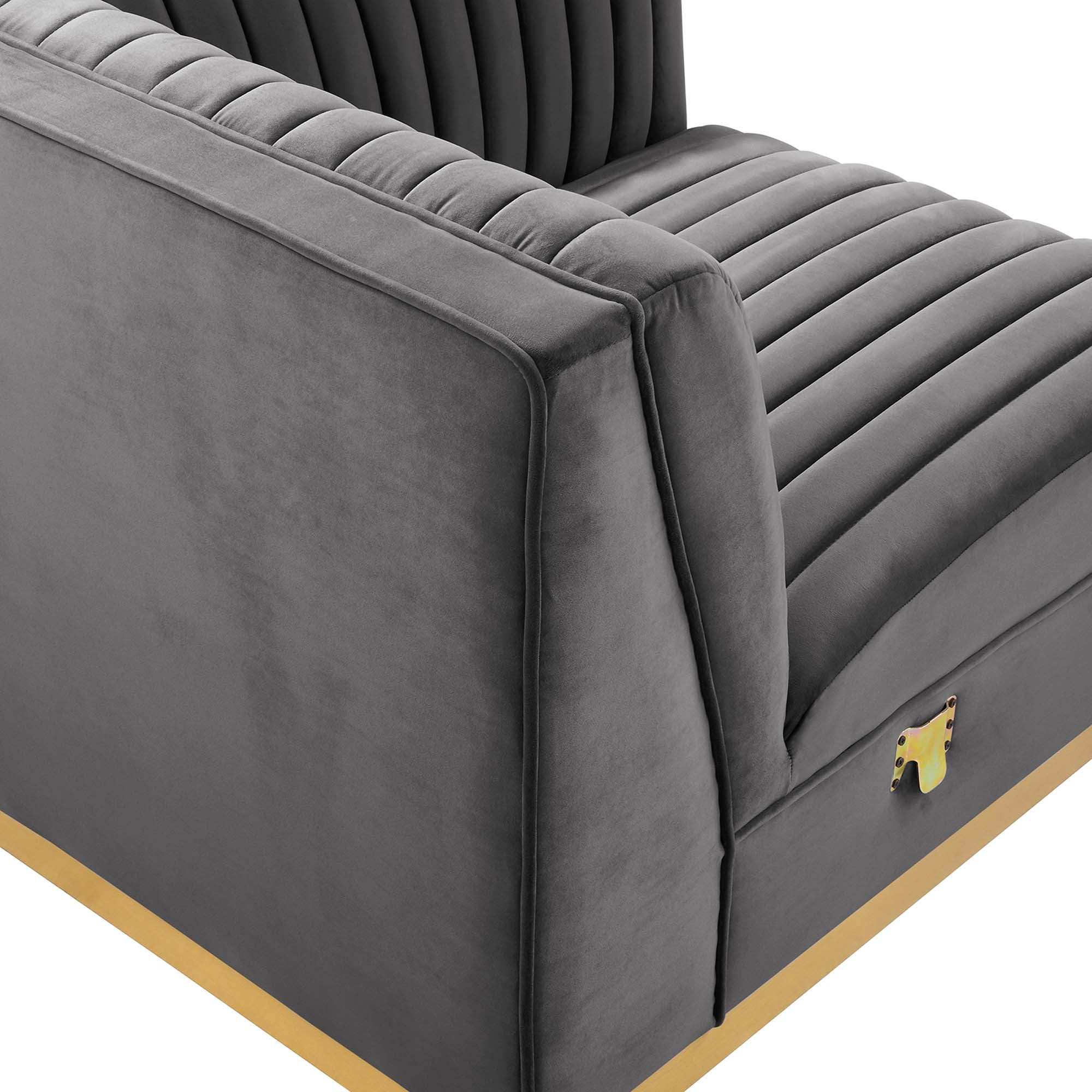 Sanguine Channel Tufted Performance Velvet Modular Sectional Sofa Right Corner Chair by Modway - Best Buy Furniture