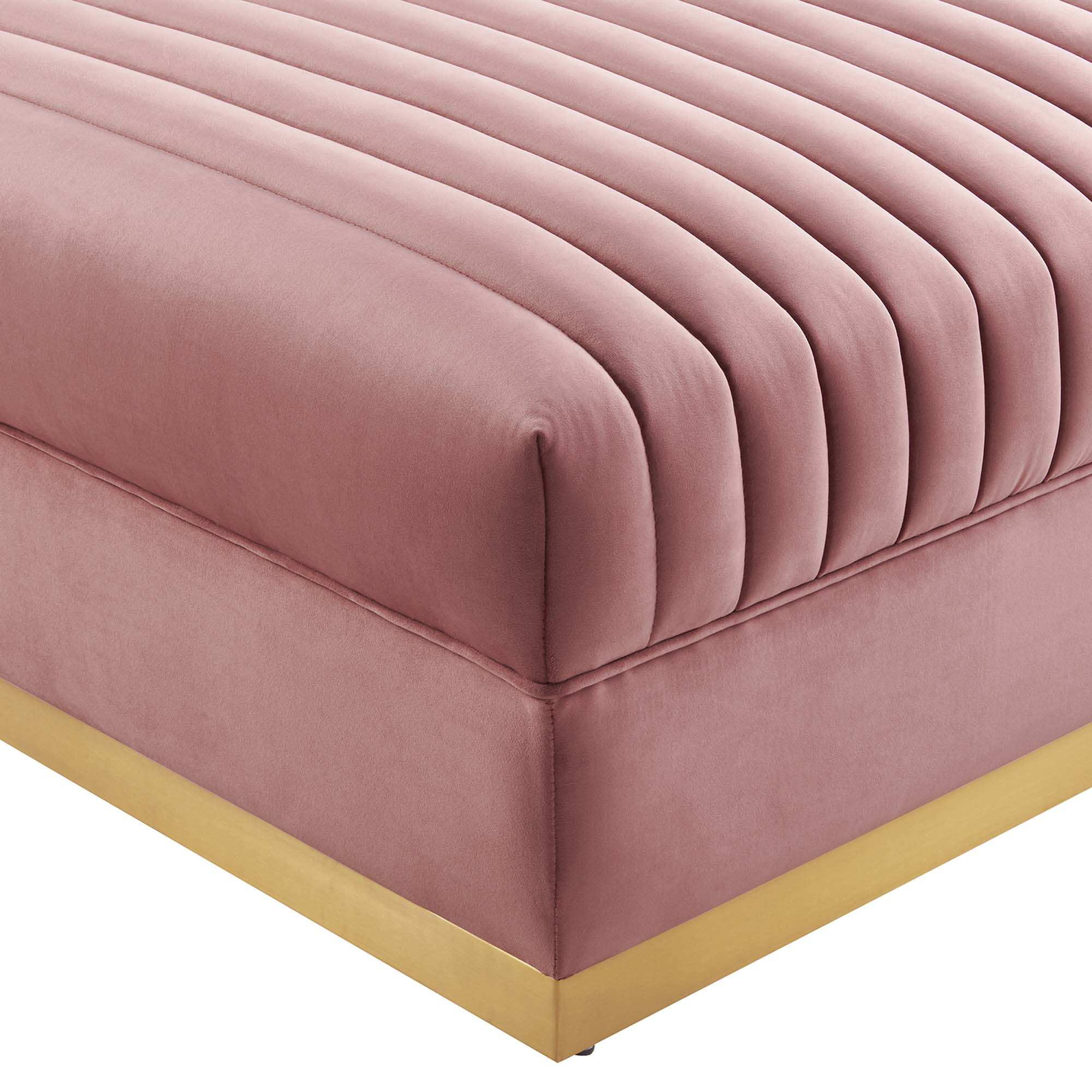 Sanguine Channel Tufted Performance Velvet Modular Sectional Sofa Ottoman by Modway - Best Buy Furniture