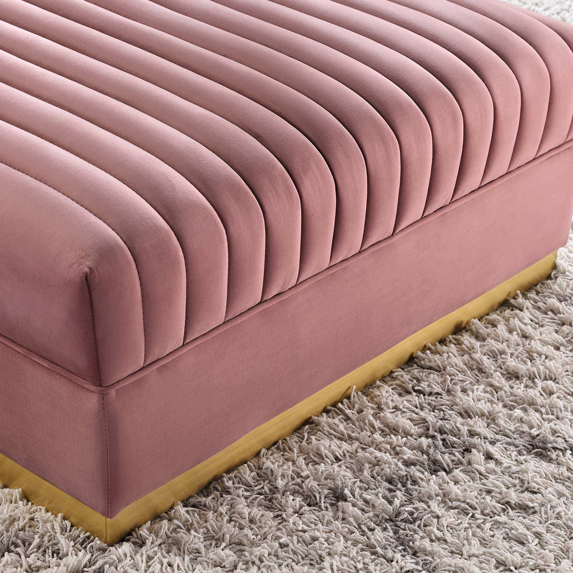 Sanguine Channel Tufted Performance Velvet Modular Sectional Sofa Ottoman by Modway - Best Buy Furniture