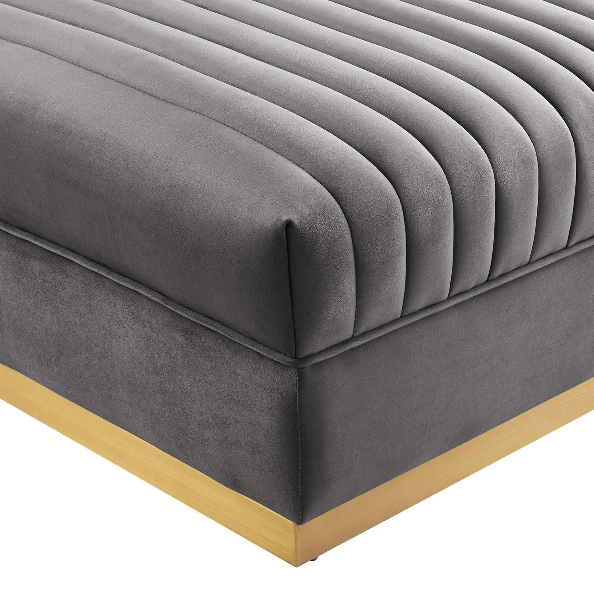 Sanguine Channel Tufted Performance Velvet Modular Sectional Sofa Ottoman by Modway - Best Buy Furniture