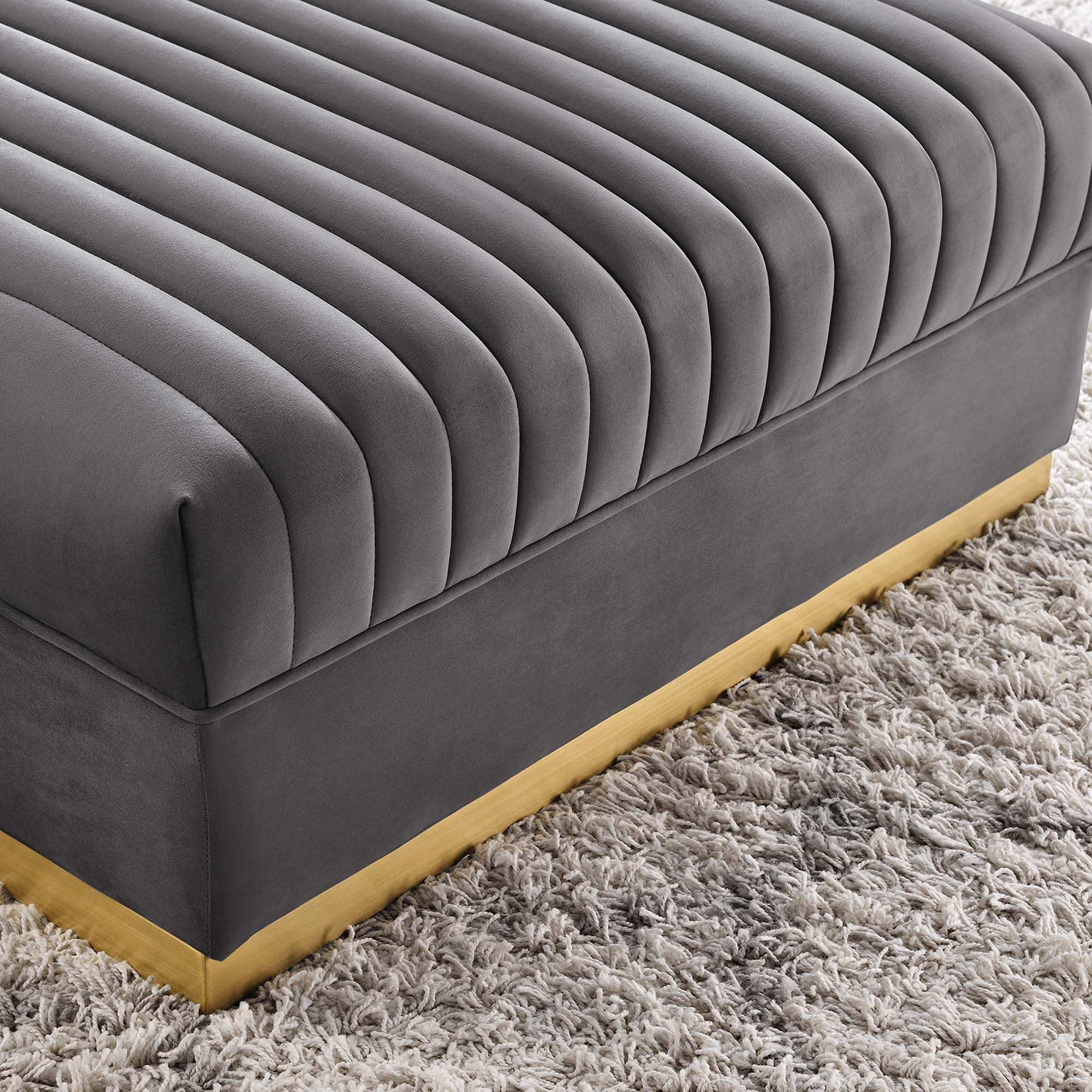 Sanguine Channel Tufted Performance Velvet Modular Sectional Sofa Ottoman by Modway - Best Buy Furniture