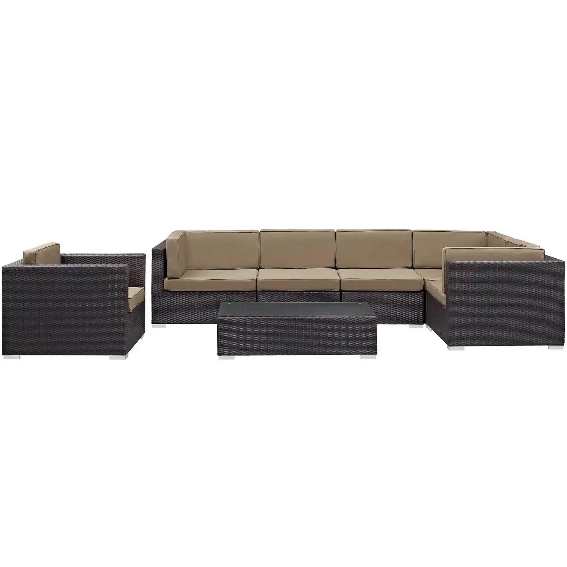 Corona 7 Piece Outdoor Patio Sectional Set by Modway - Best Buy Furniture